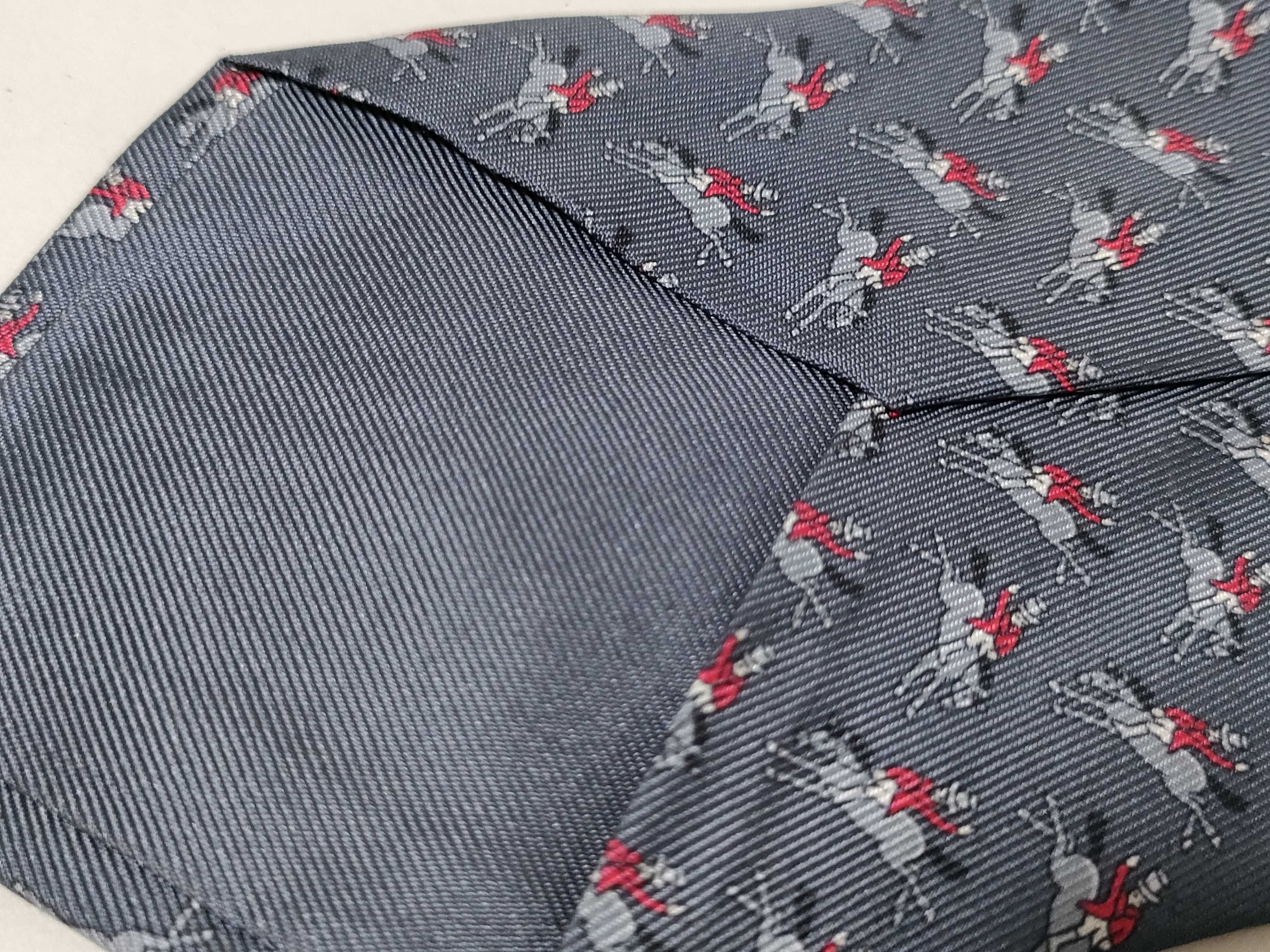 Hermes Silk Twill Equestrian Hunt Motif Necktie