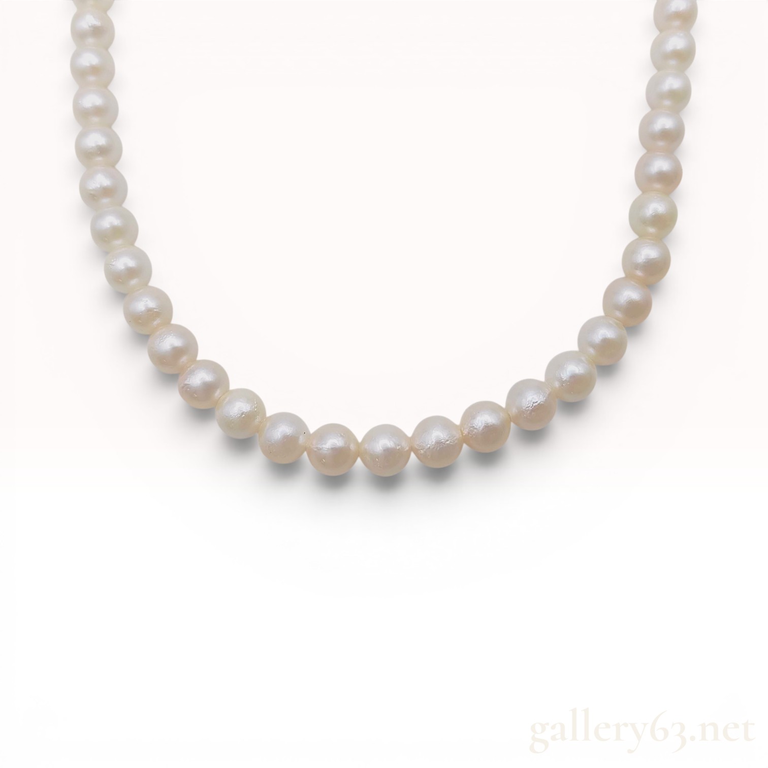 Single-Strand Cultured Freshwater Pearl Necklace with Silver Filigree Clasp