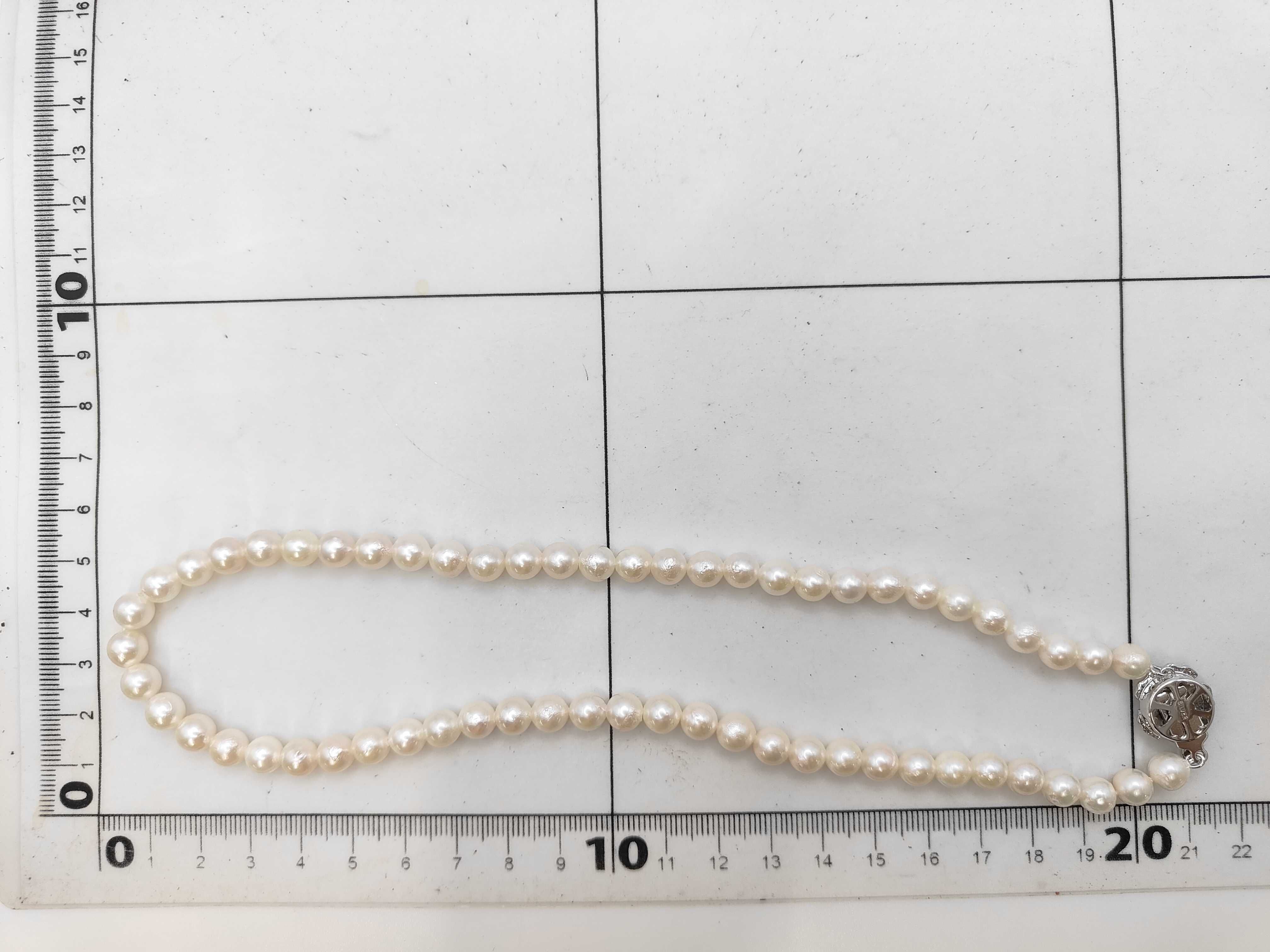 Single-Strand Cultured Freshwater Pearl Necklace with Silver Filigree Clasp