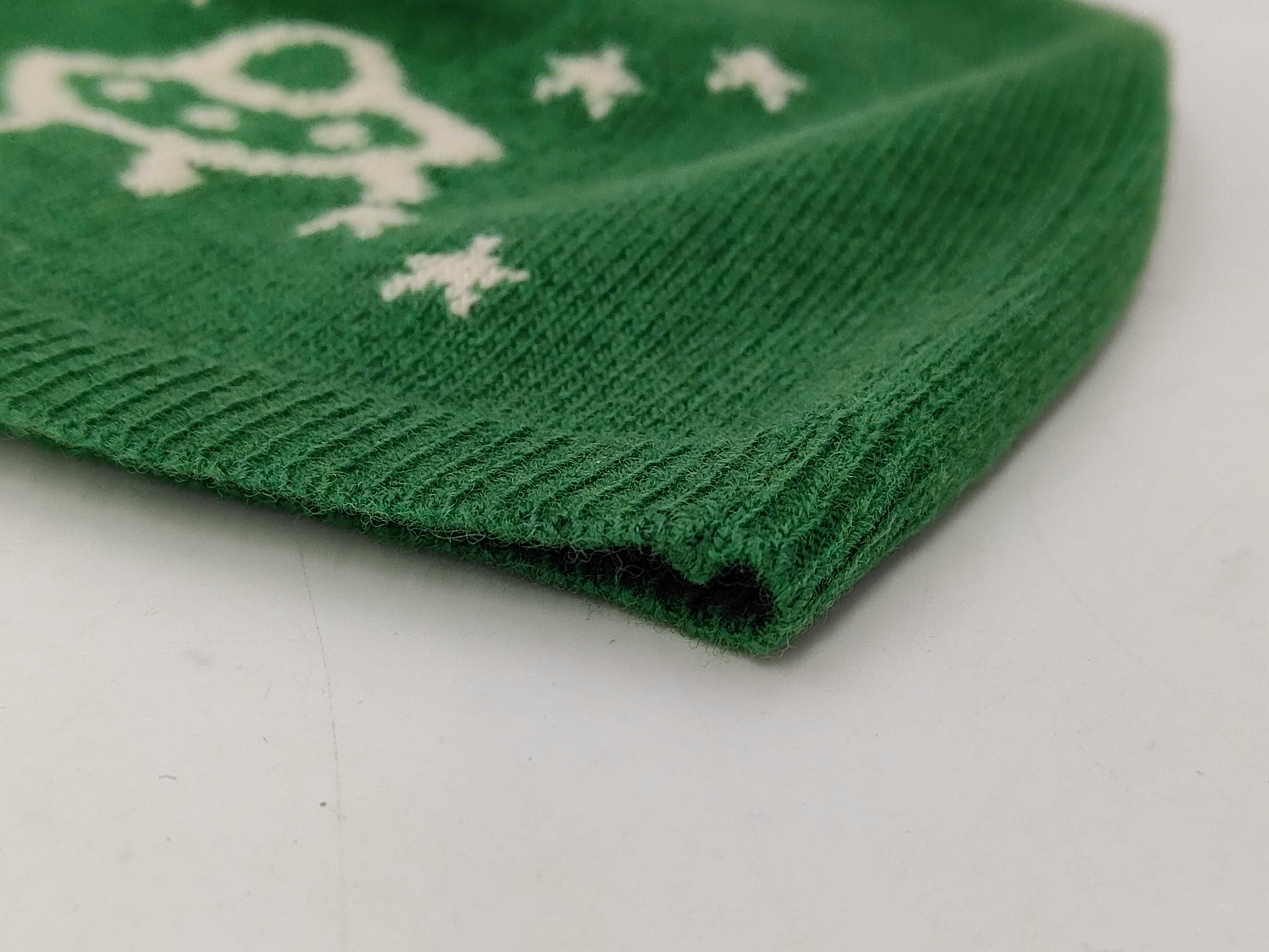 Gucci Kids GG UFO Motif Green Wool Knit Beanie Hat