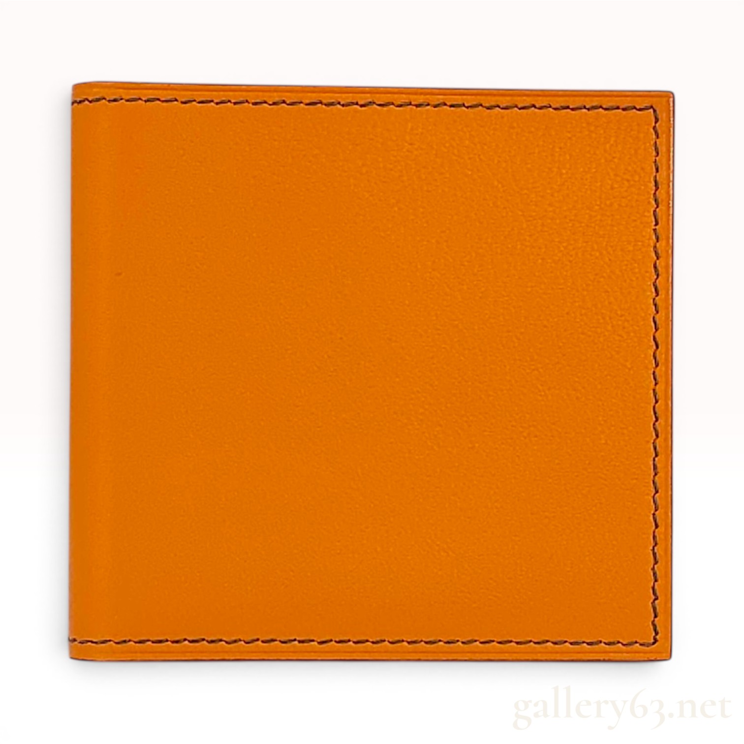Hermes 2001 Ginza Store Opening Orange Leather Bifold Pocket Mirror
