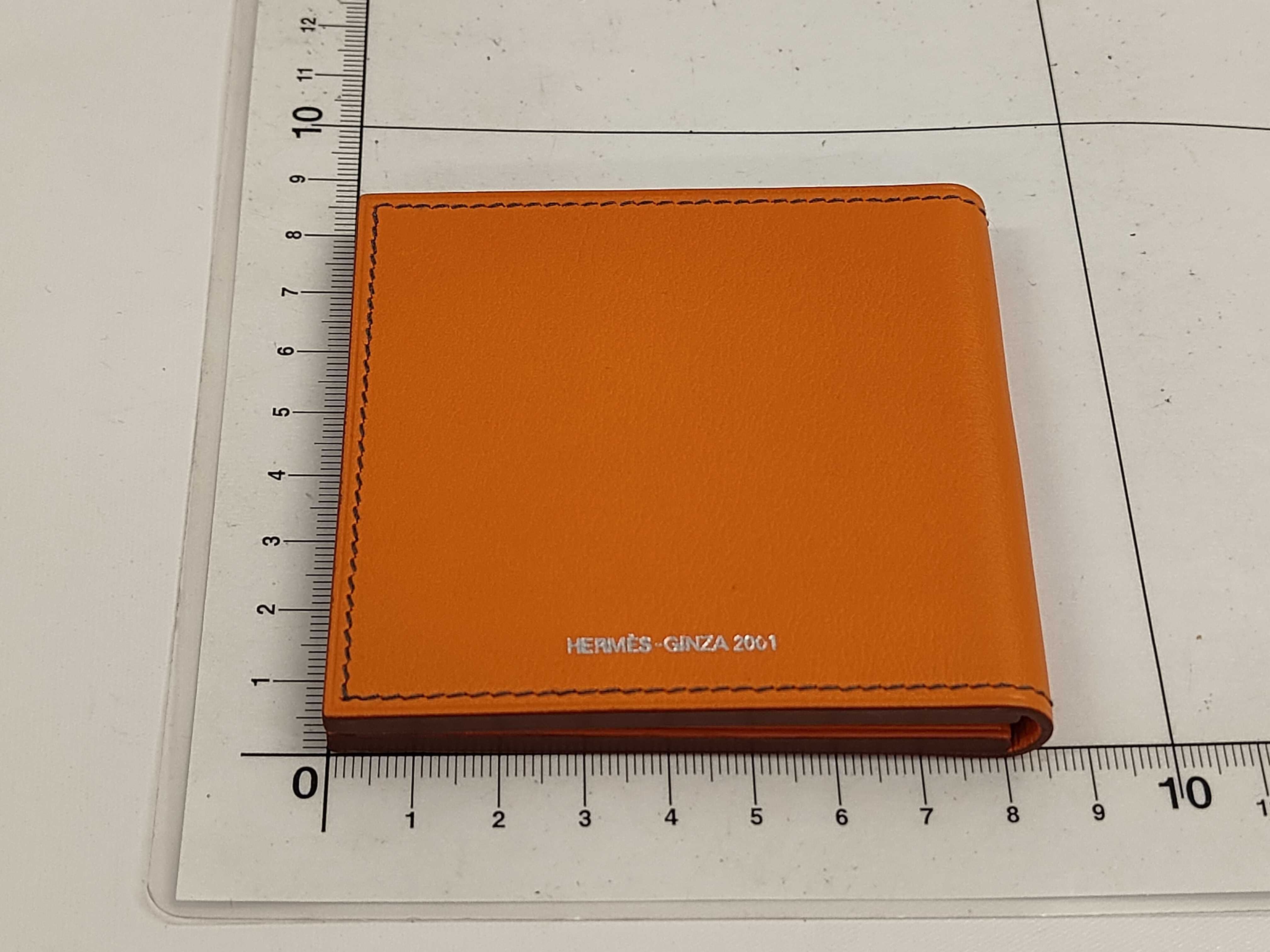 Hermes 2001 Ginza Store Opening Orange Leather Bifold Pocket Mirror