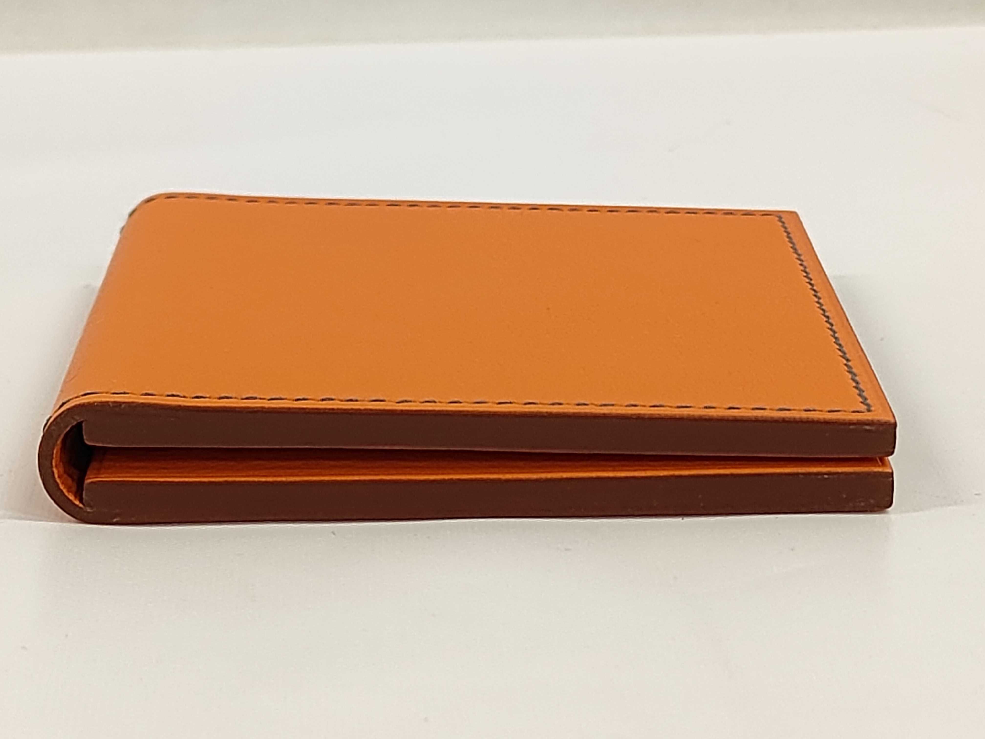 Hermes 2001 Ginza Store Opening Orange Leather Bifold Pocket Mirror
