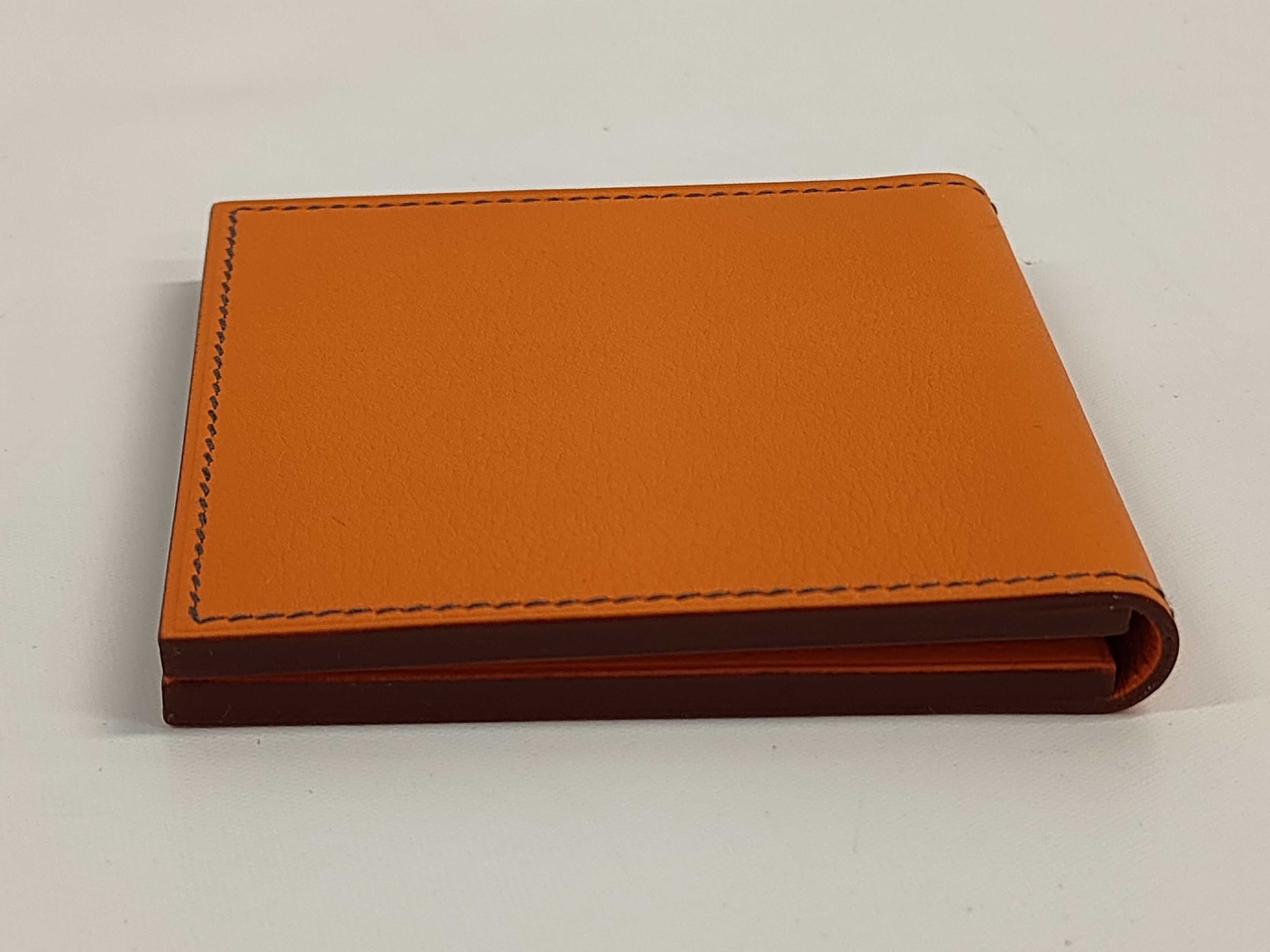 Hermes 2001 Ginza Store Opening Orange Leather Bifold Pocket Mirror
