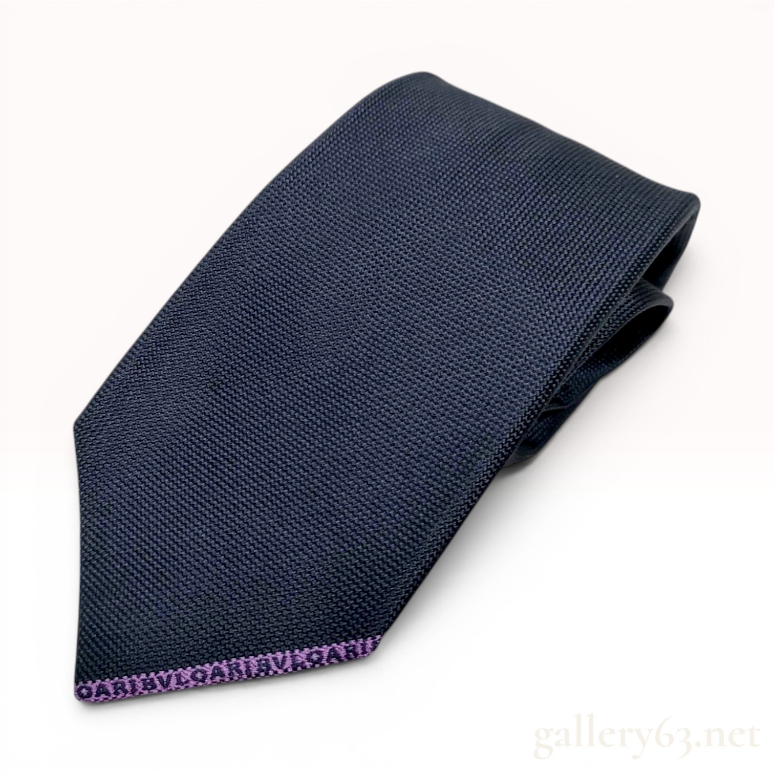 Bvlgari Navy Blue Textured Silk Necktie