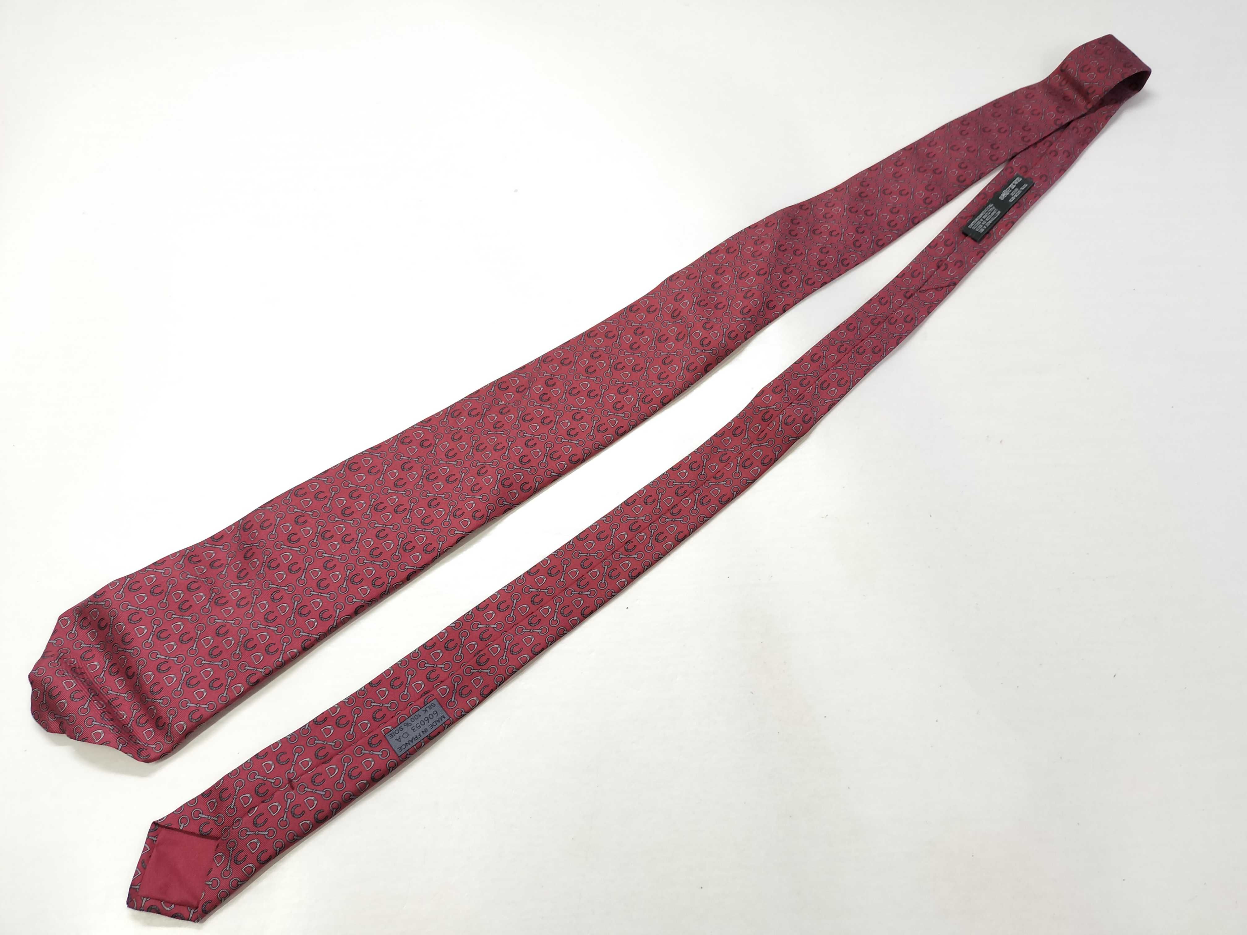 Hermes Red Silk Equestrian Pattern Necktie Reference 606053 OA