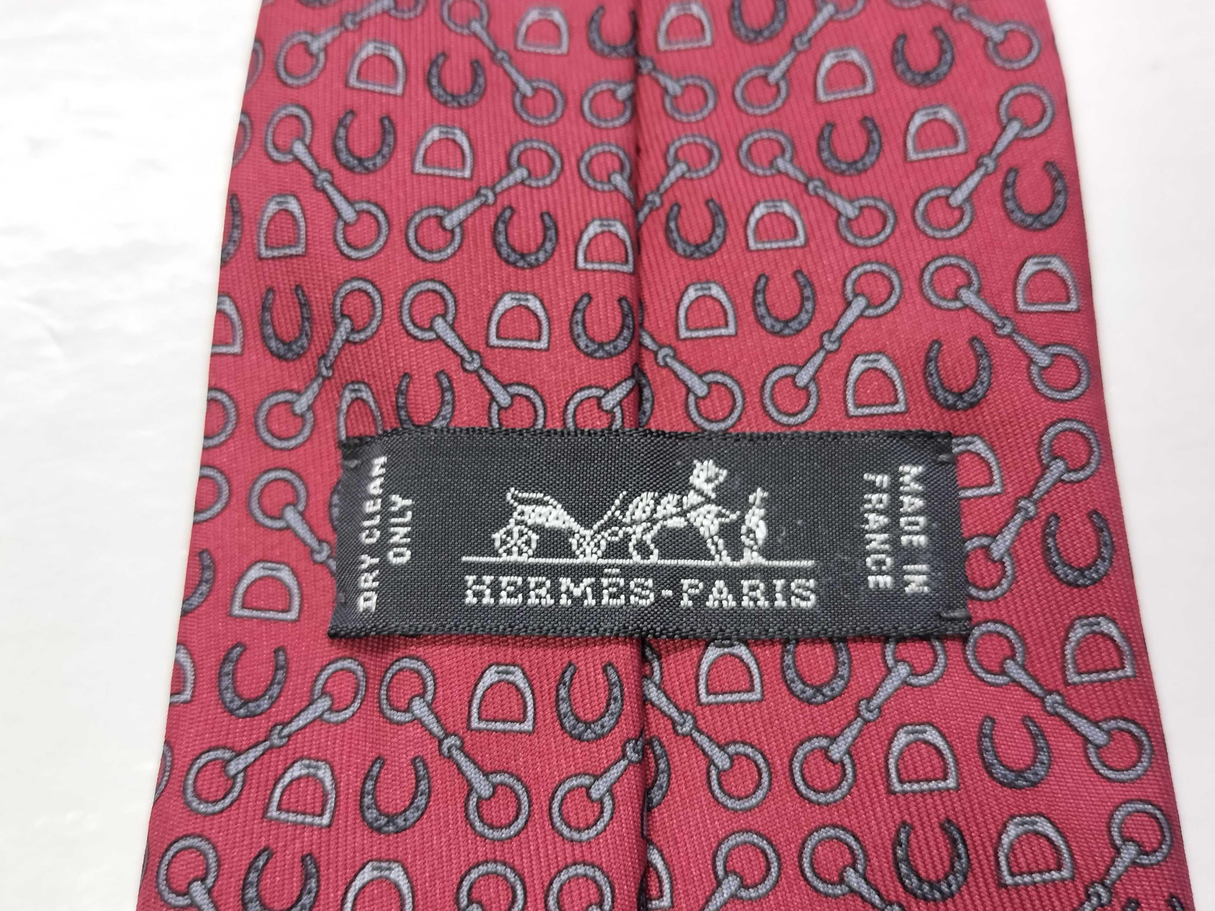 Hermes Red Silk Equestrian Pattern Necktie Reference 606053 OA