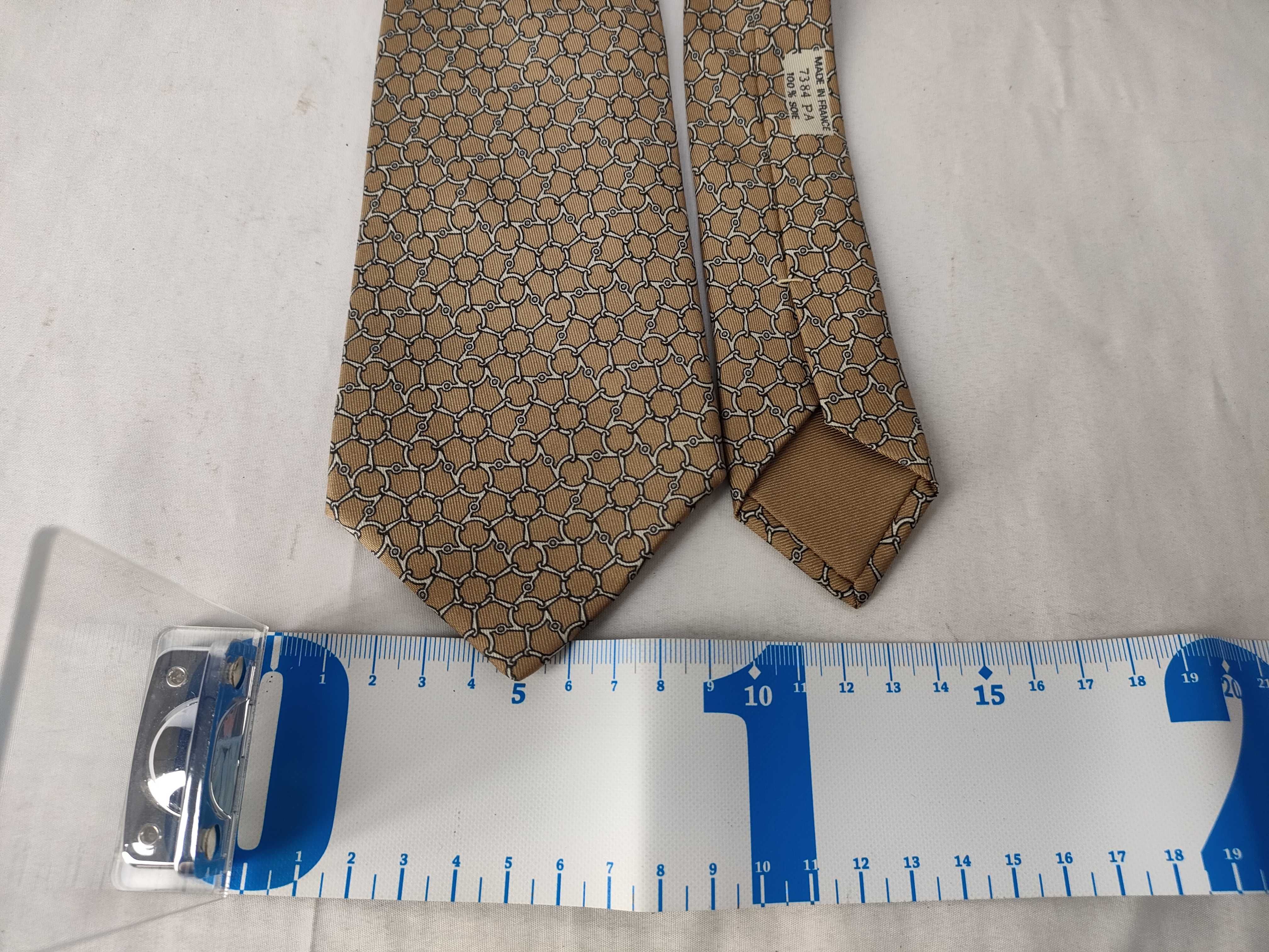 Hermes Equestrian Interlocking Bit Motif Silk Necktie