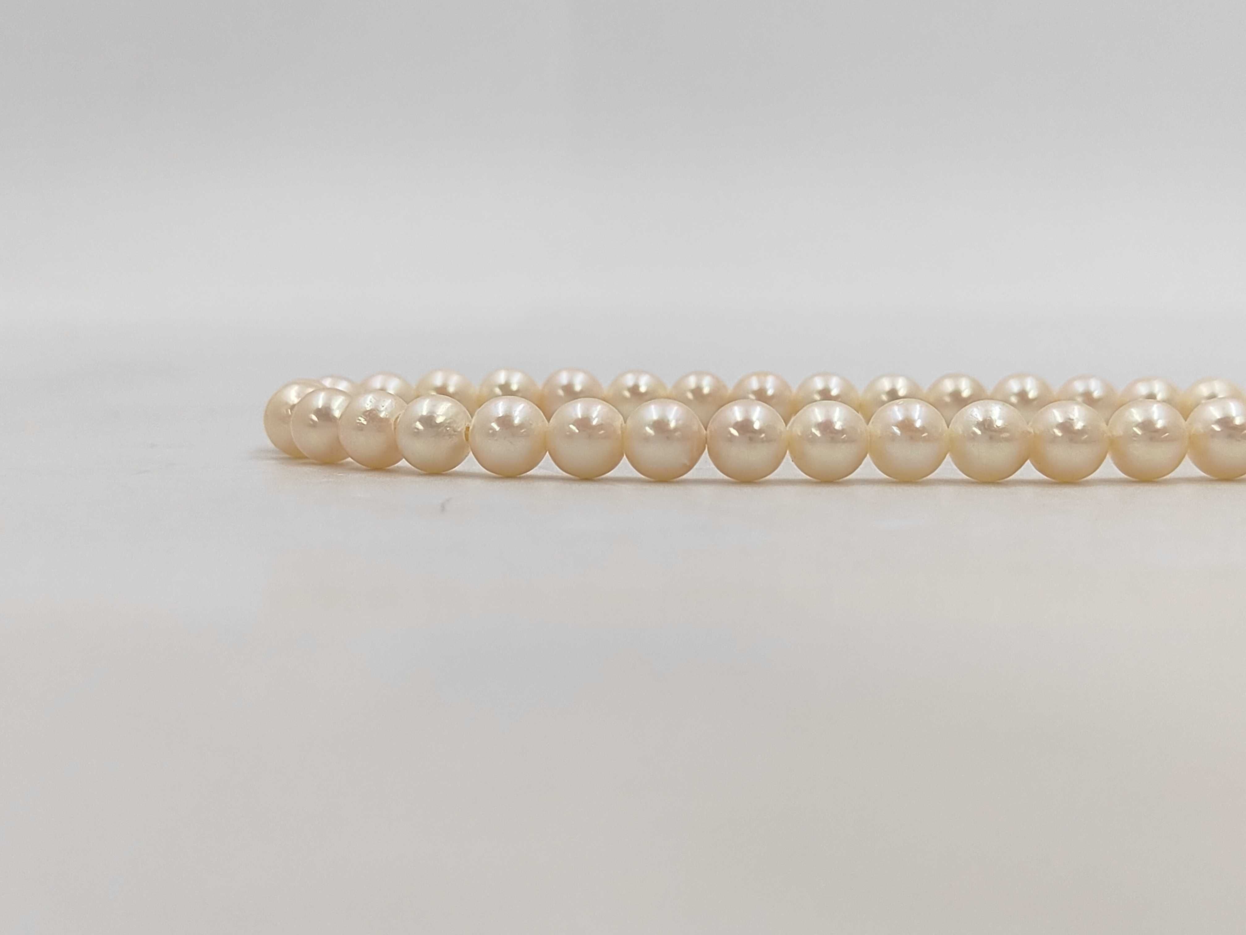 Cultured Pearl Necklace with Silver Floral Box Clasp 6.6-6.8mm