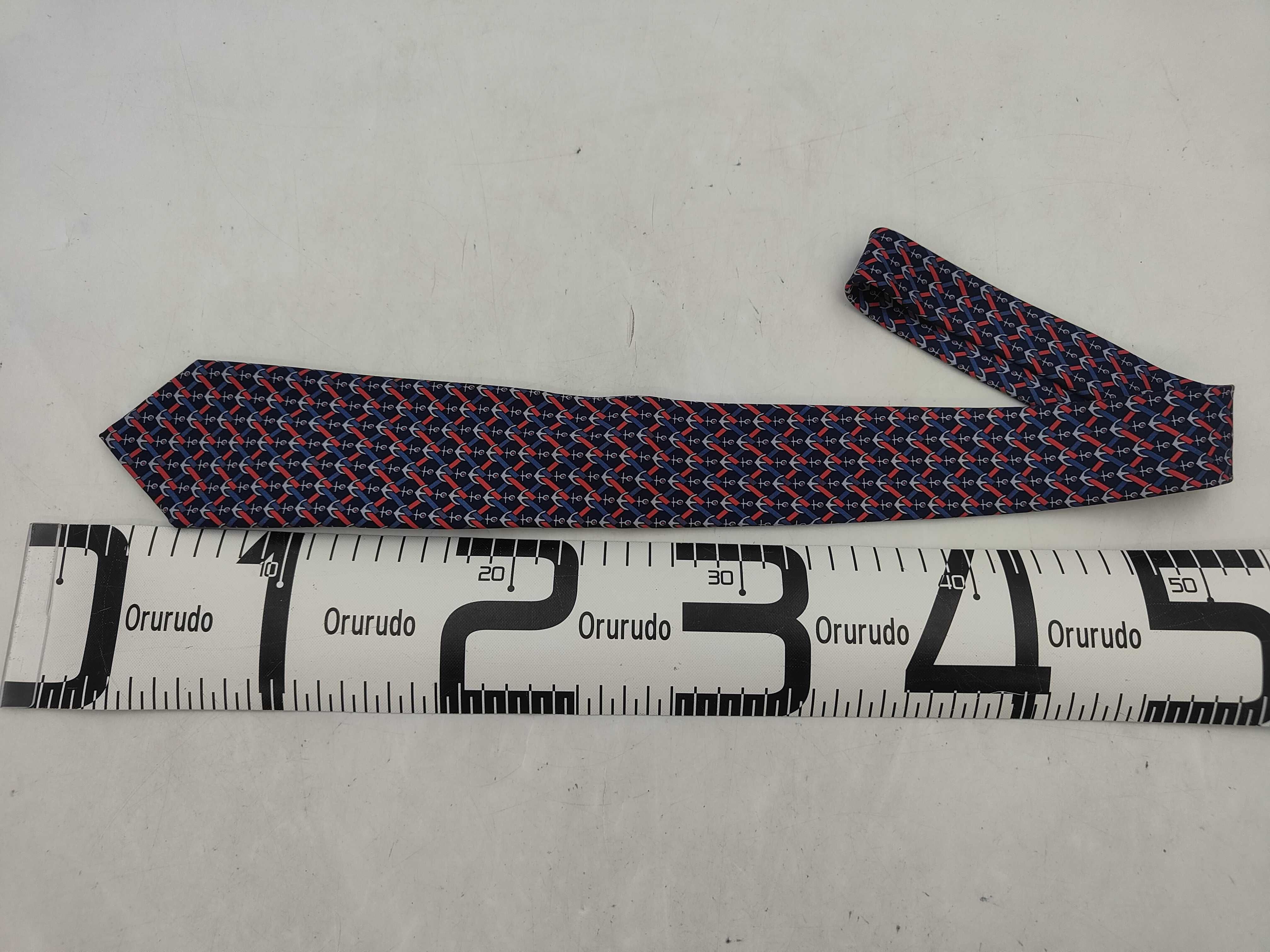 Hermes Nautical Anchor and Rope Motif Silk Tie with Original Presentation Box