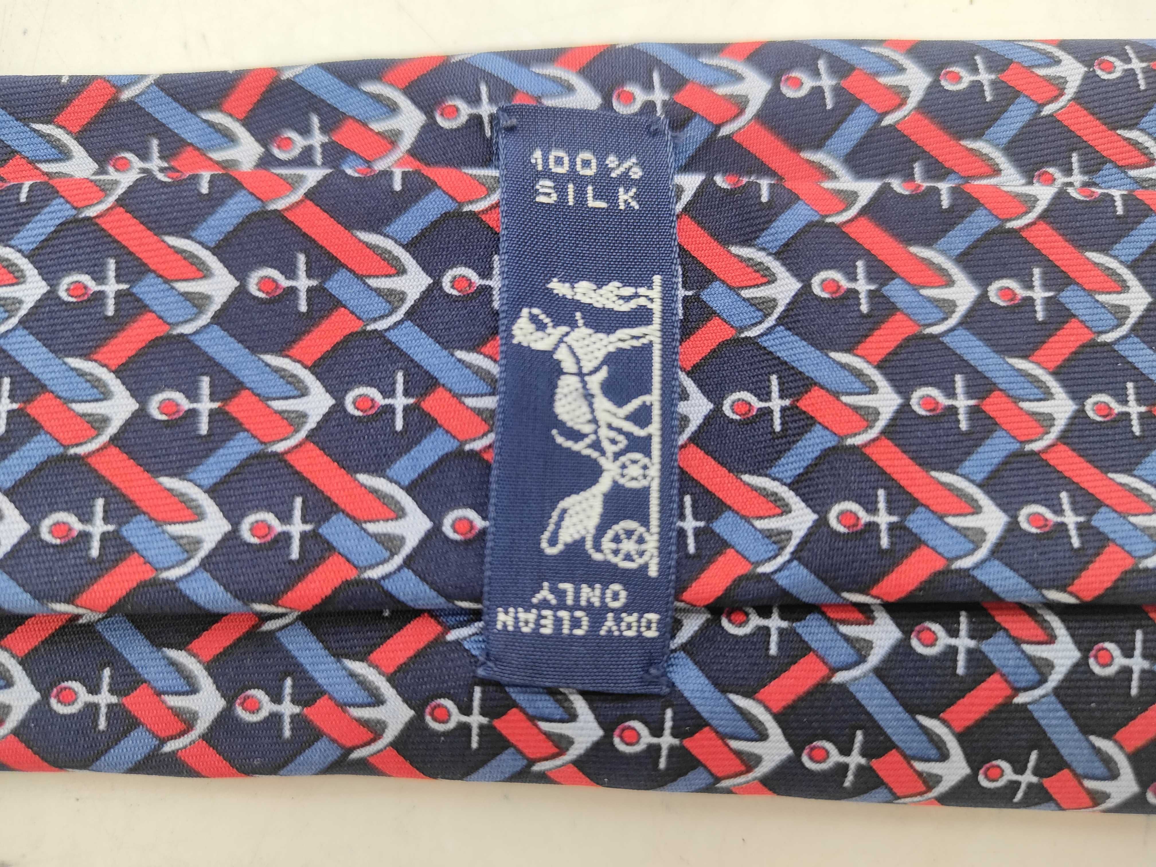 Hermes Nautical Anchor and Rope Motif Silk Tie with Original Presentation Box