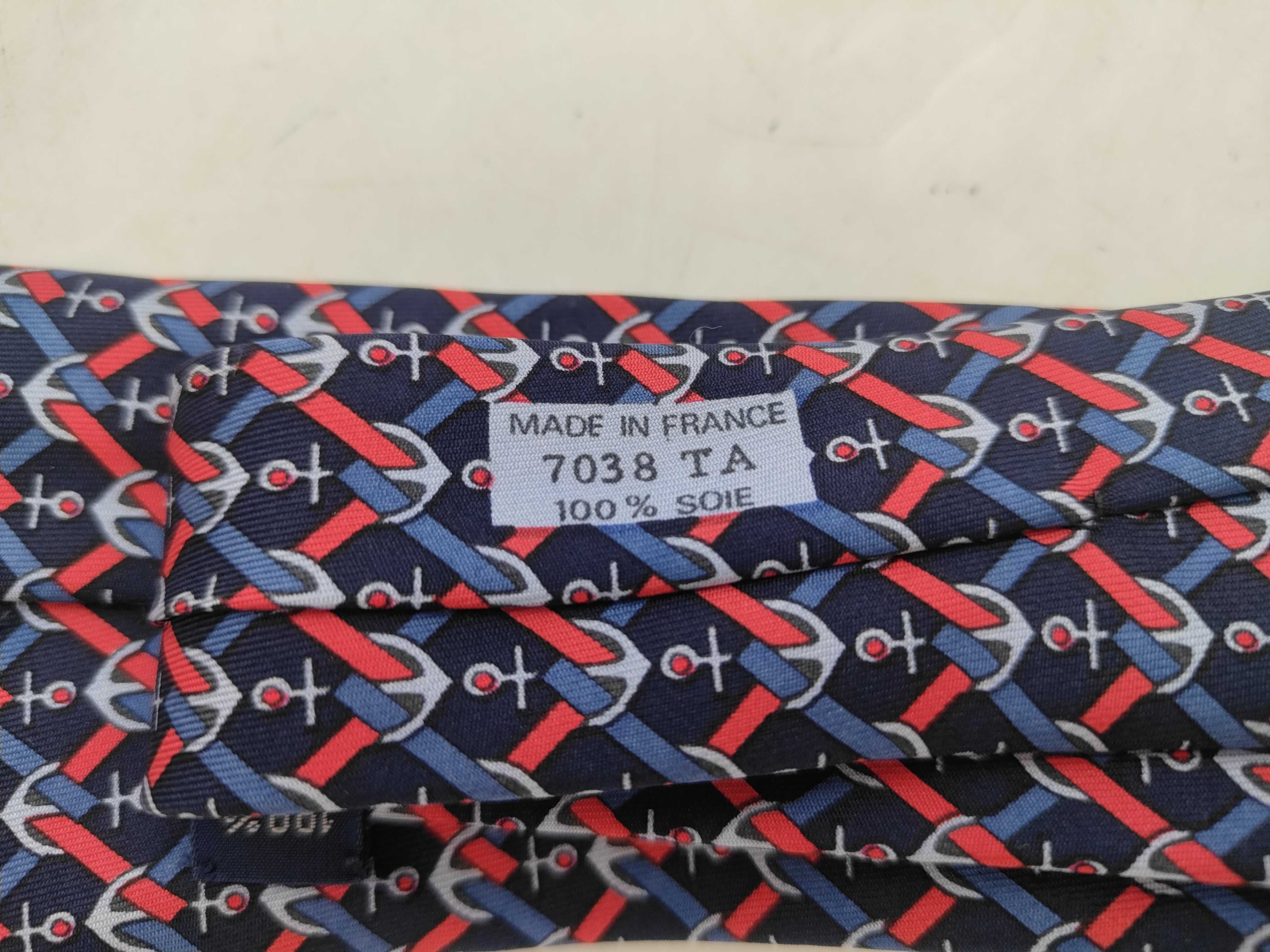Hermes Nautical Anchor and Rope Motif Silk Tie with Original Presentation Box