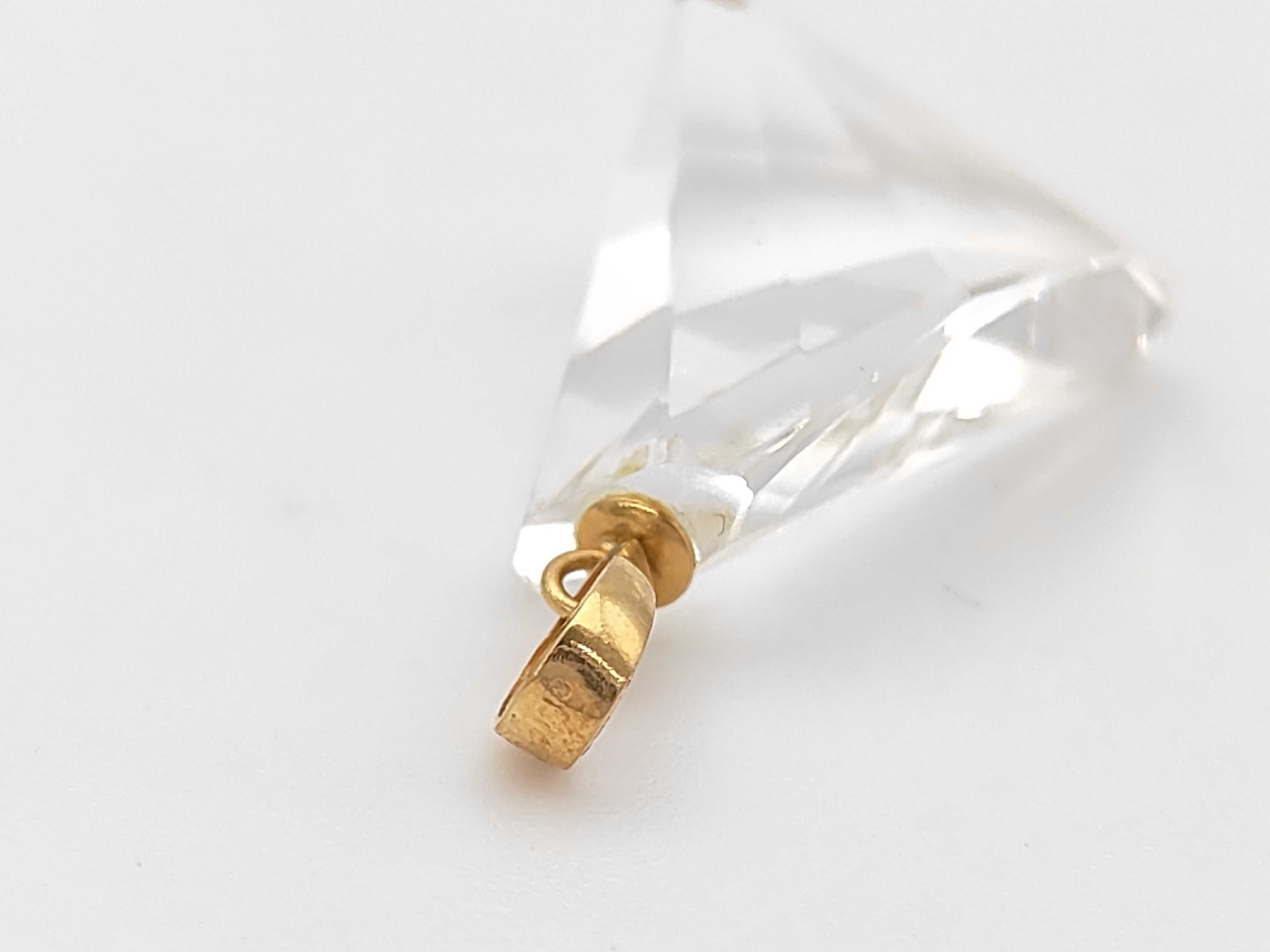 Modernist 14K Yellow Gold and Faceted Rock Crystal Pendant