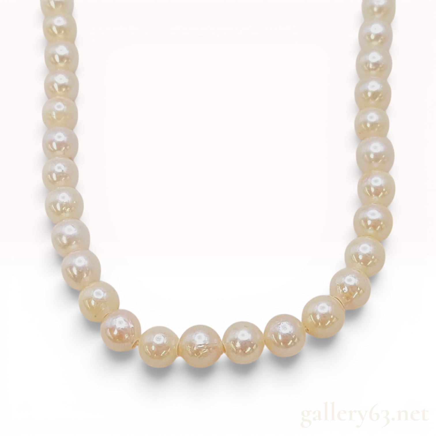Cultured Pearl Strand Necklace with Silver Filigree Clasp