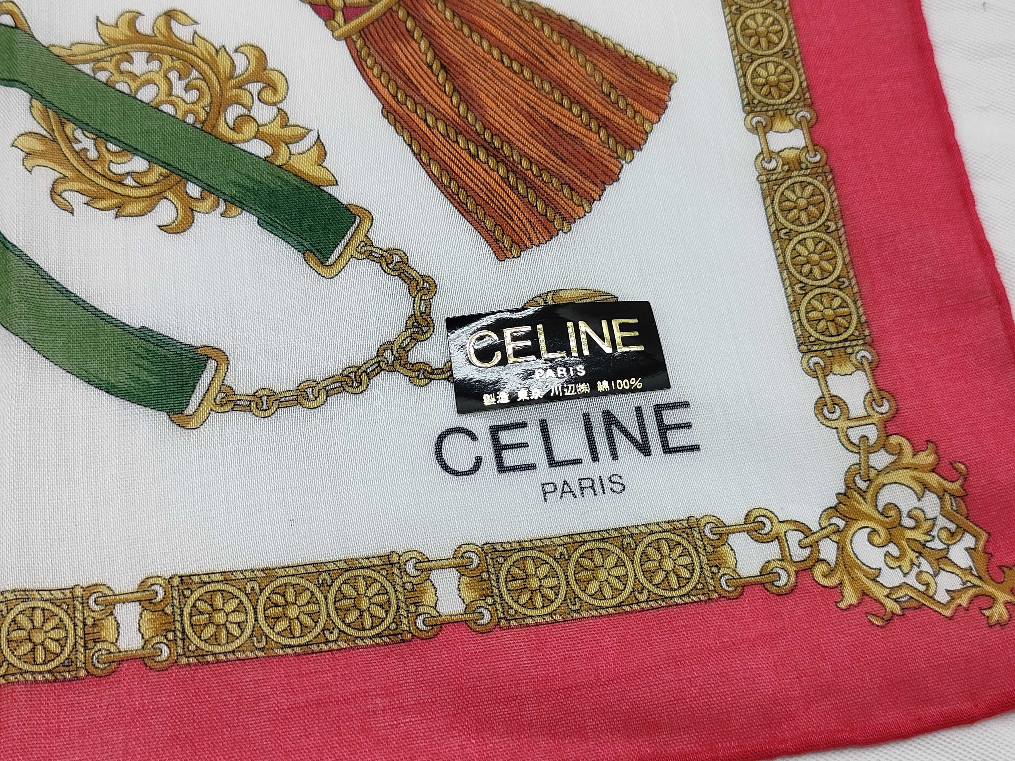 Celine Paris Tassel and Chain Motif Cotton Scarf
