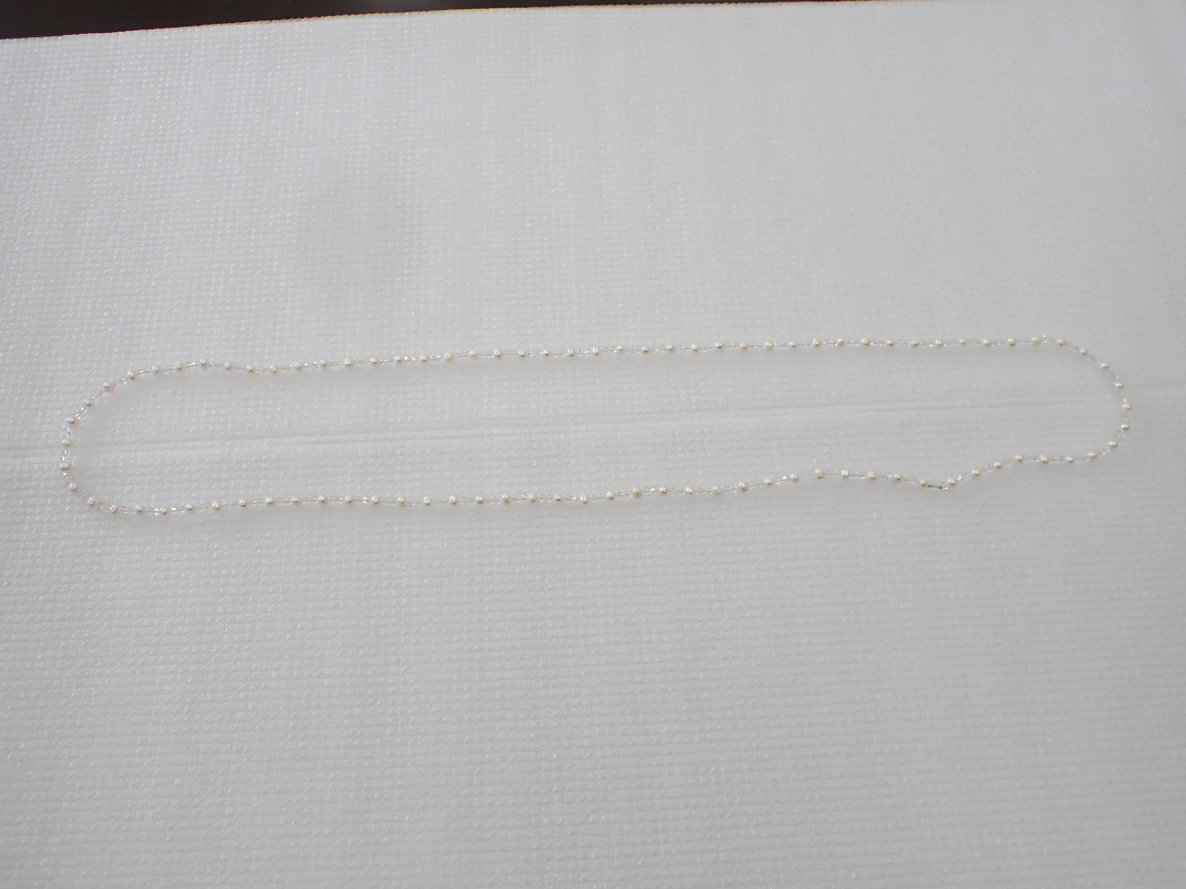 Semi-Round Cultured Pearl and Cut Crystal Endless Rope Necklace