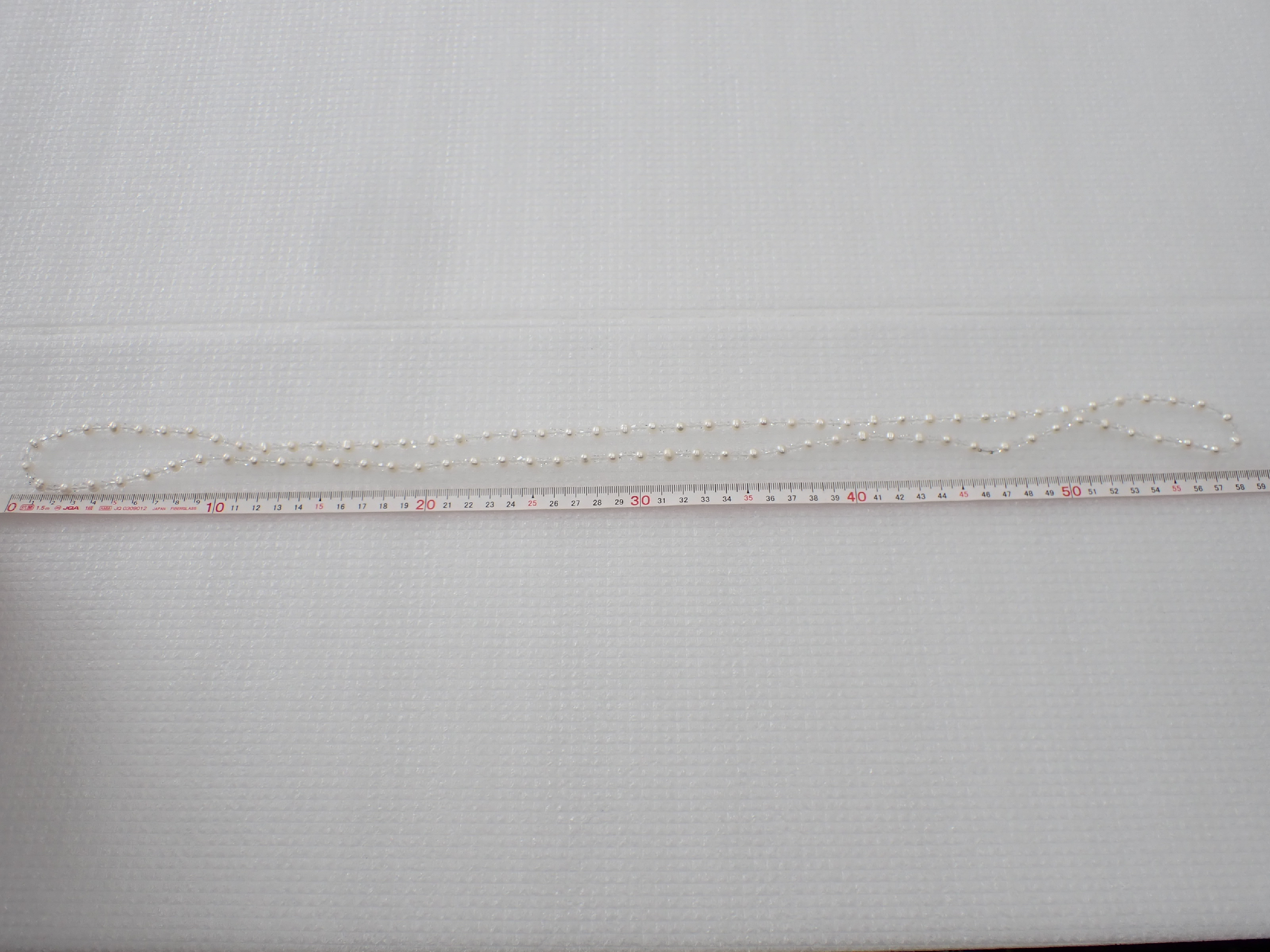 Semi-Round Cultured Pearl and Cut Crystal Endless Rope Necklace