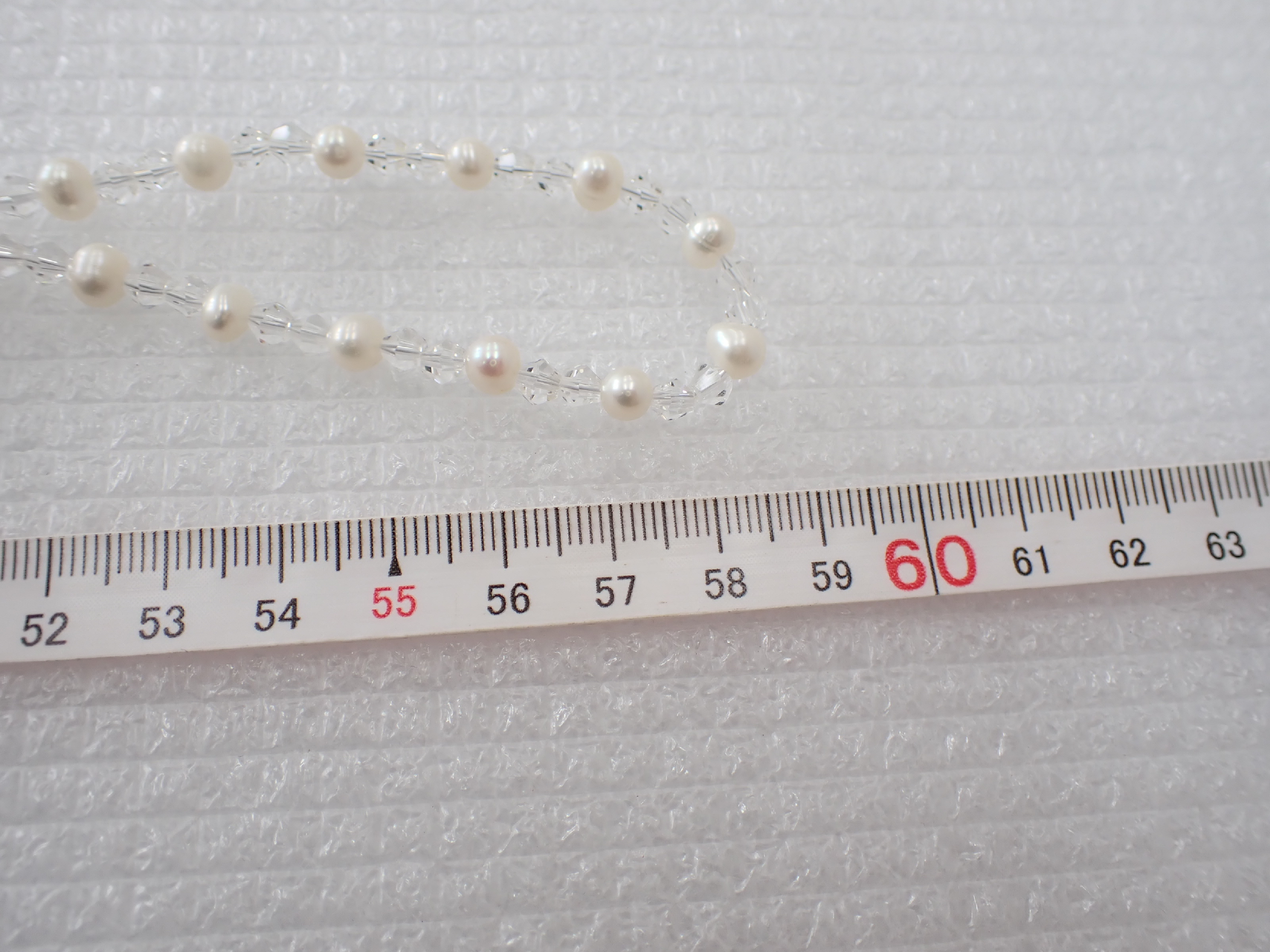 Semi-Round Cultured Pearl and Cut Crystal Endless Rope Necklace