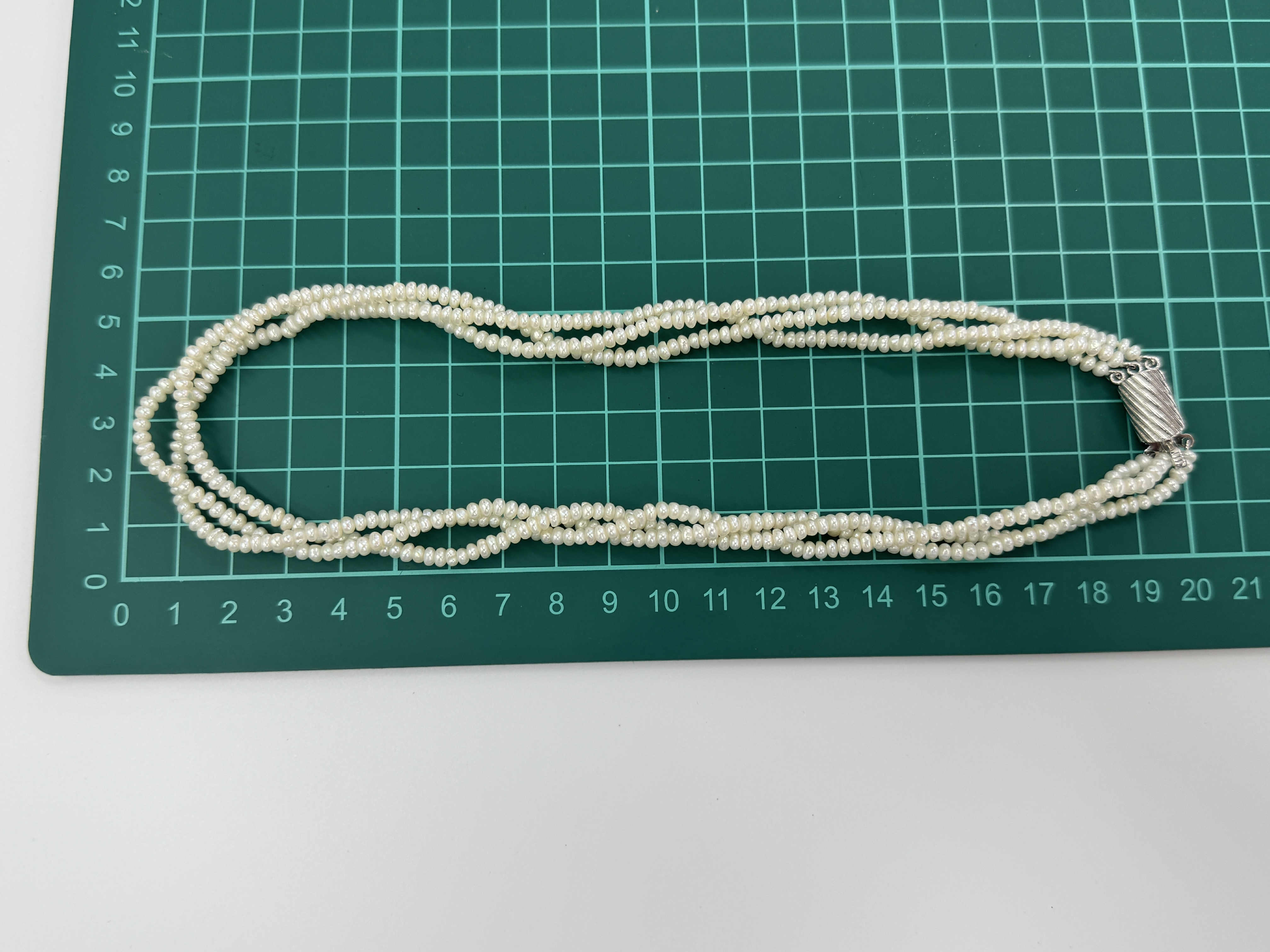 Three-Strand Cultured Freshwater Rice Pearl Necklace