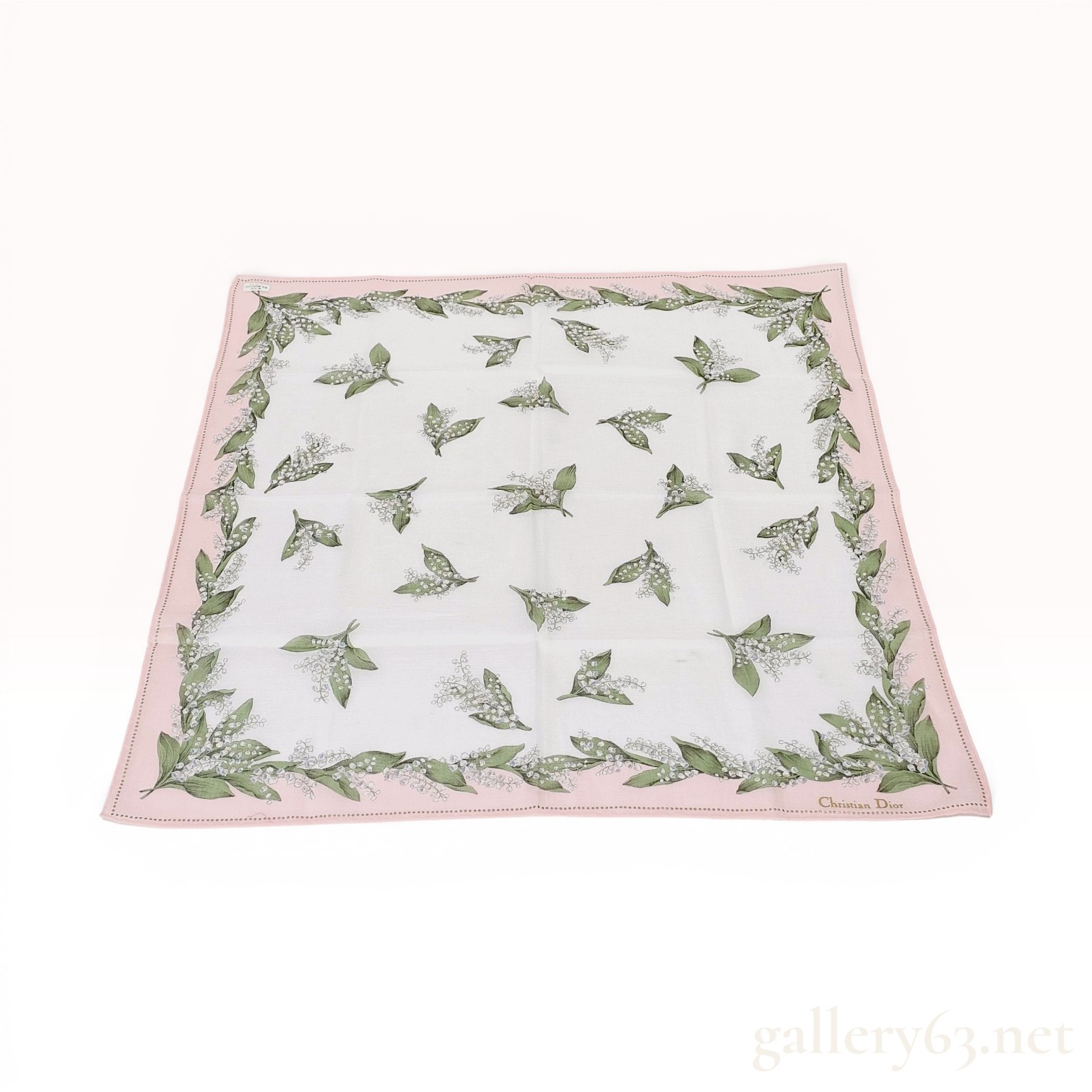 Christian Dior Lily of the Valley Floral Cotton Scarf