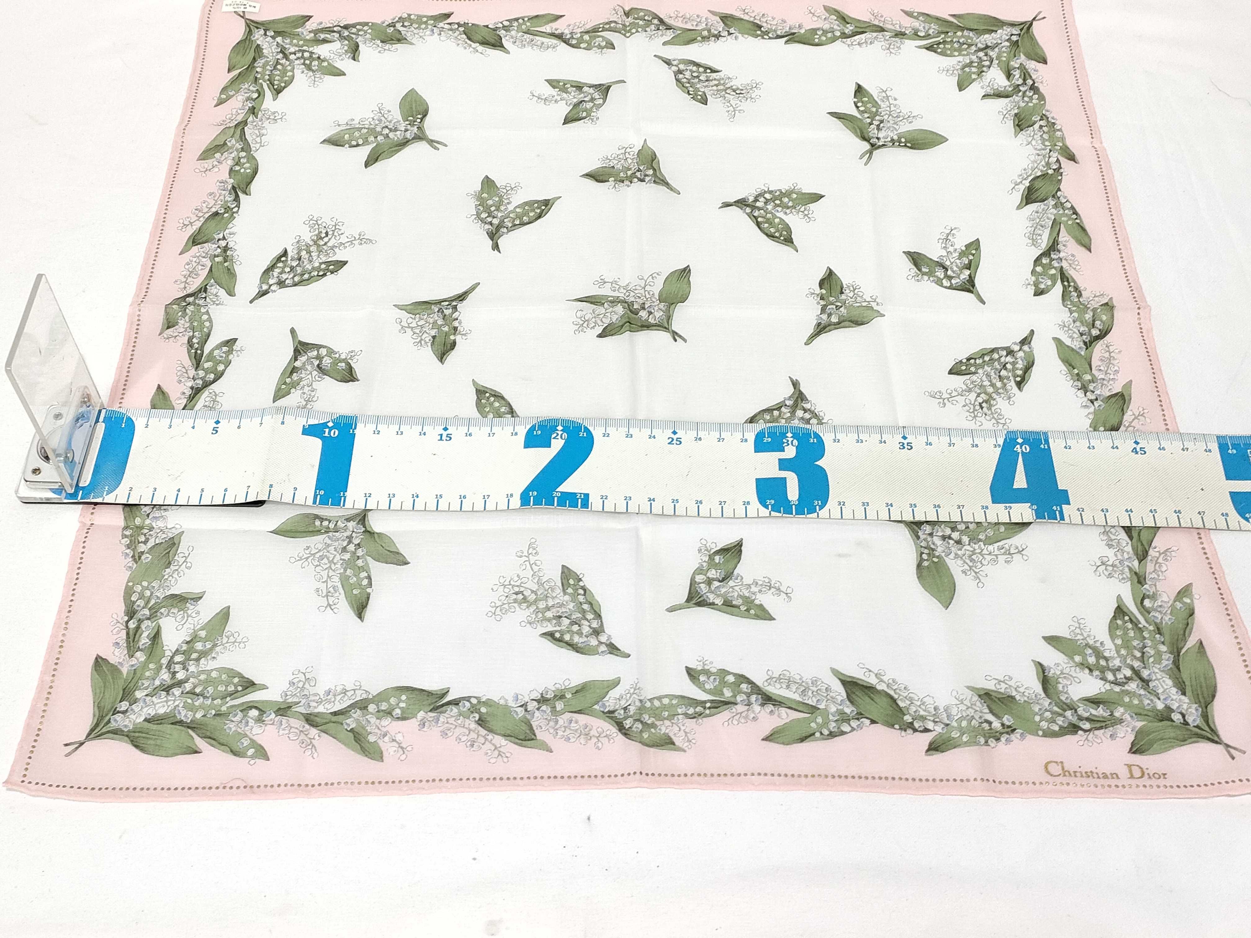 Christian Dior Lily of the Valley Floral Cotton Scarf