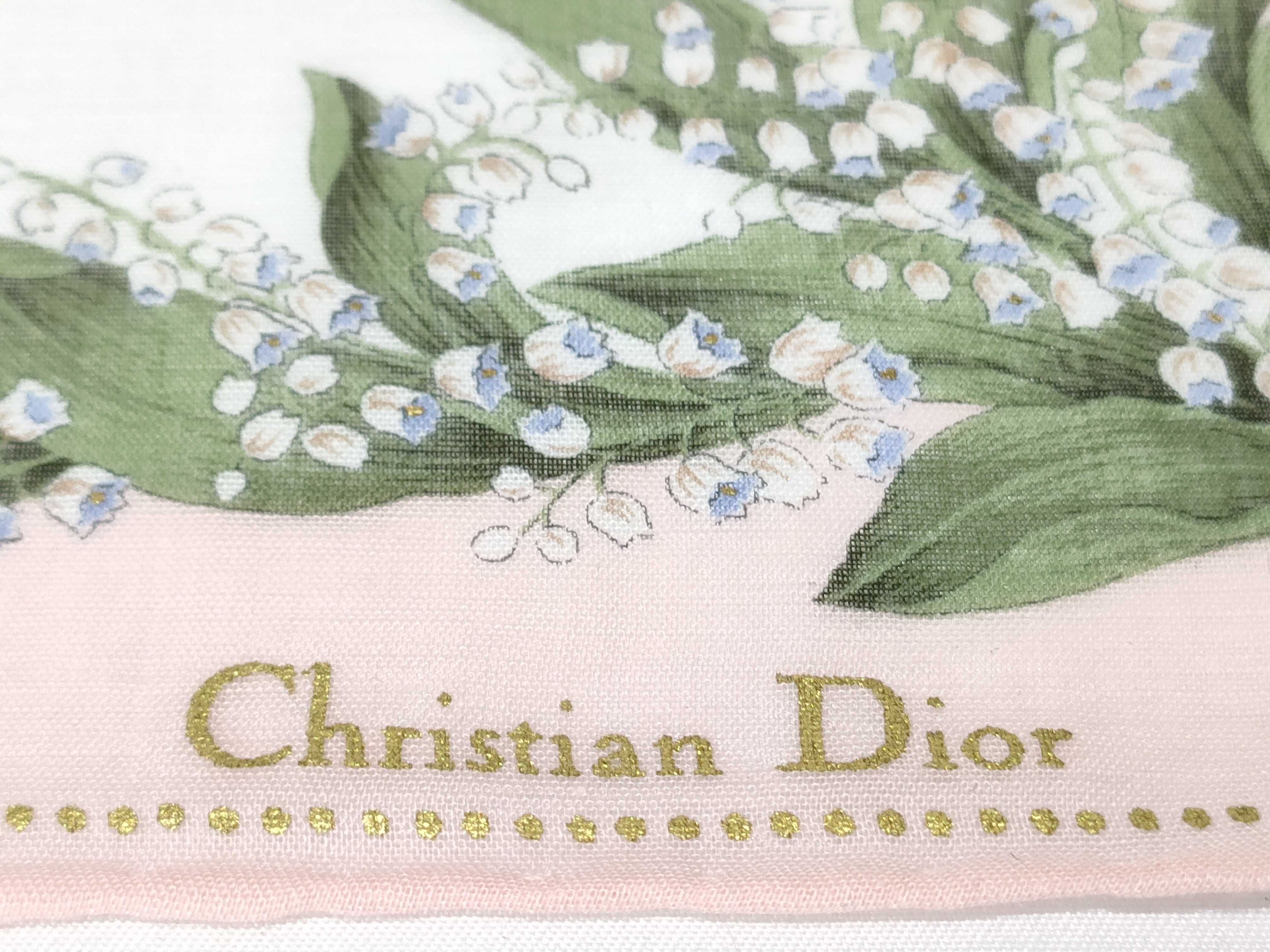 Christian Dior Lily of the Valley Floral Cotton Scarf