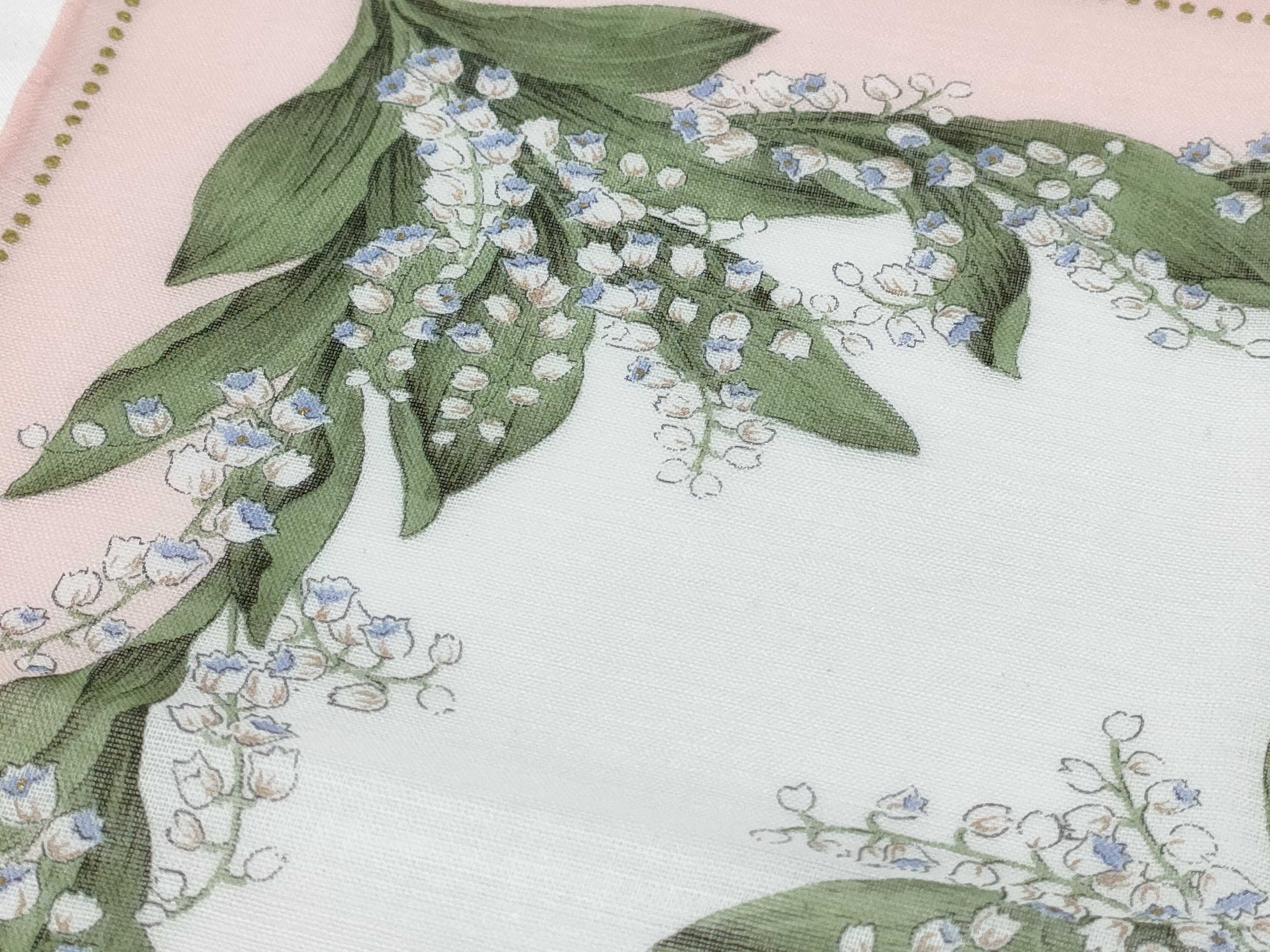 Christian Dior Lily of the Valley Floral Cotton Scarf