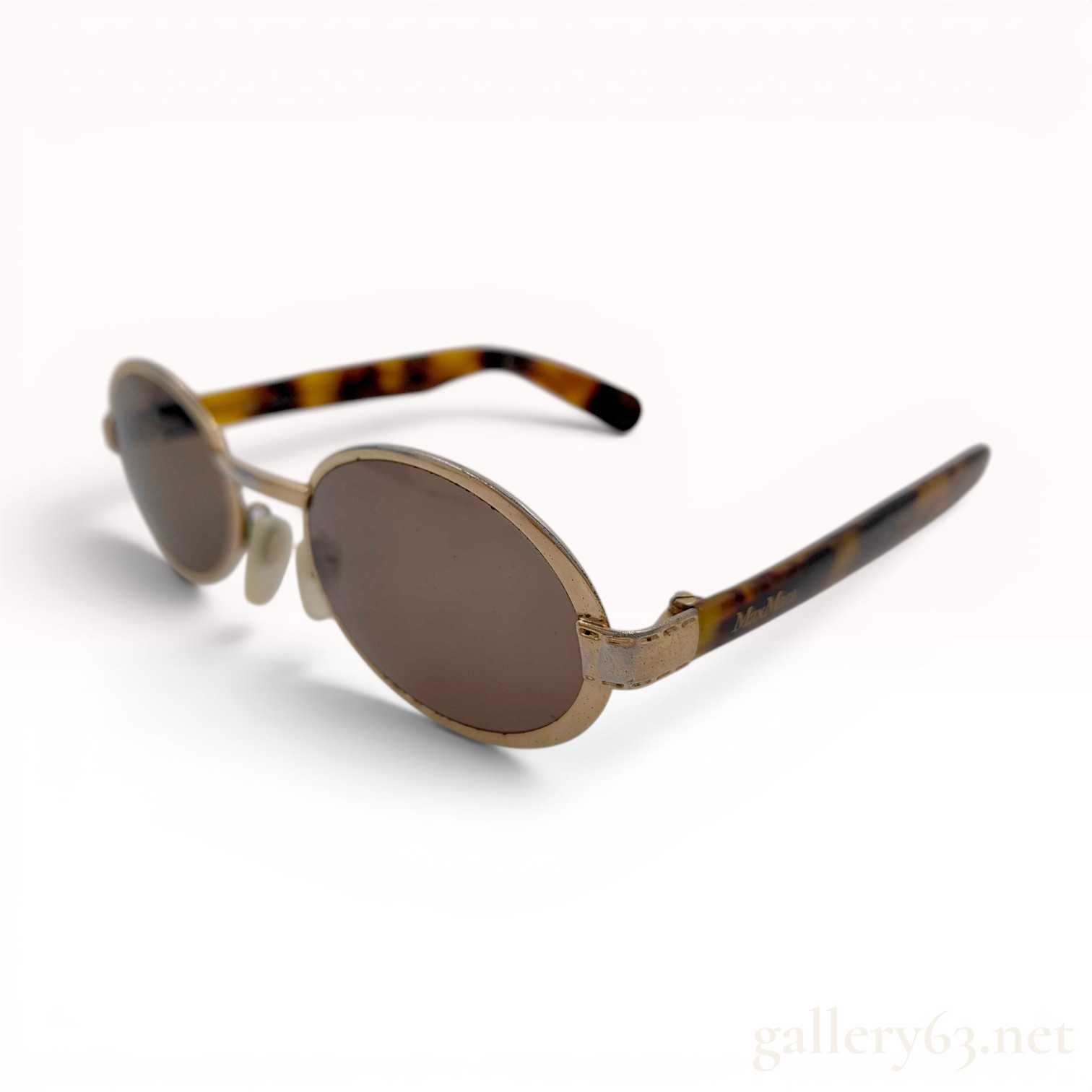 MaxMara Vintage MM 1/S Oval Sunglasses with Tortoiseshell Temples