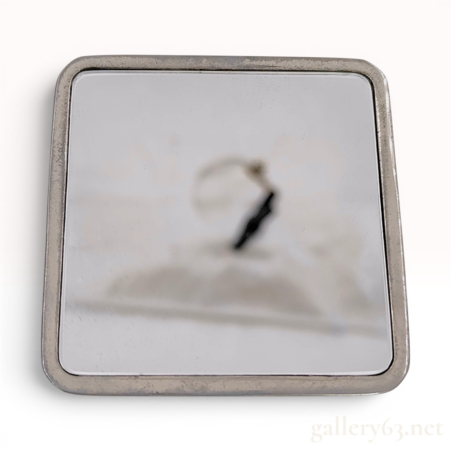 Dior Silver-Toned Hammered Metal Square Compact Mirror