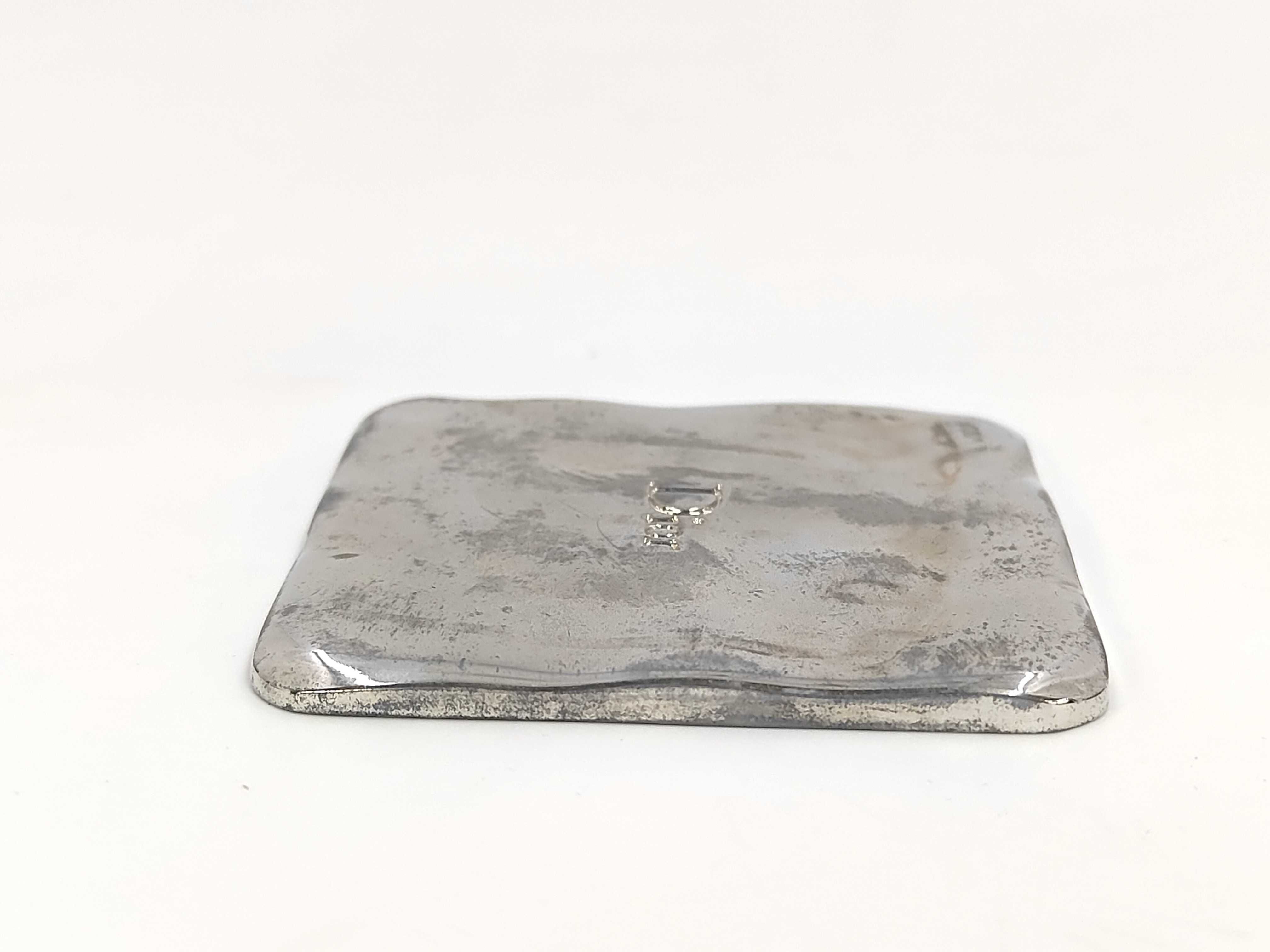 Dior Silver-Toned Hammered Metal Square Compact Mirror