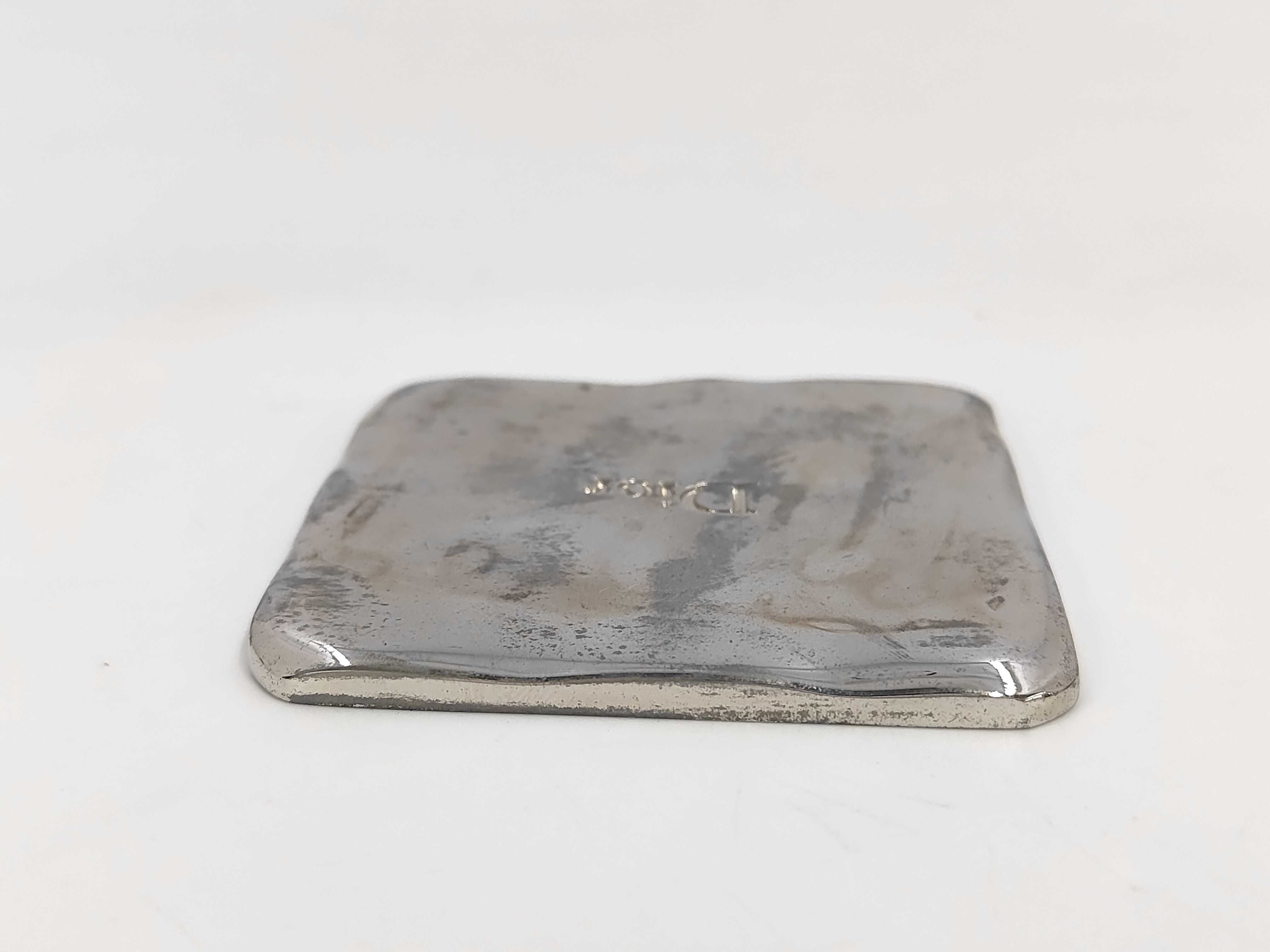 Dior Silver-Toned Hammered Metal Square Compact Mirror