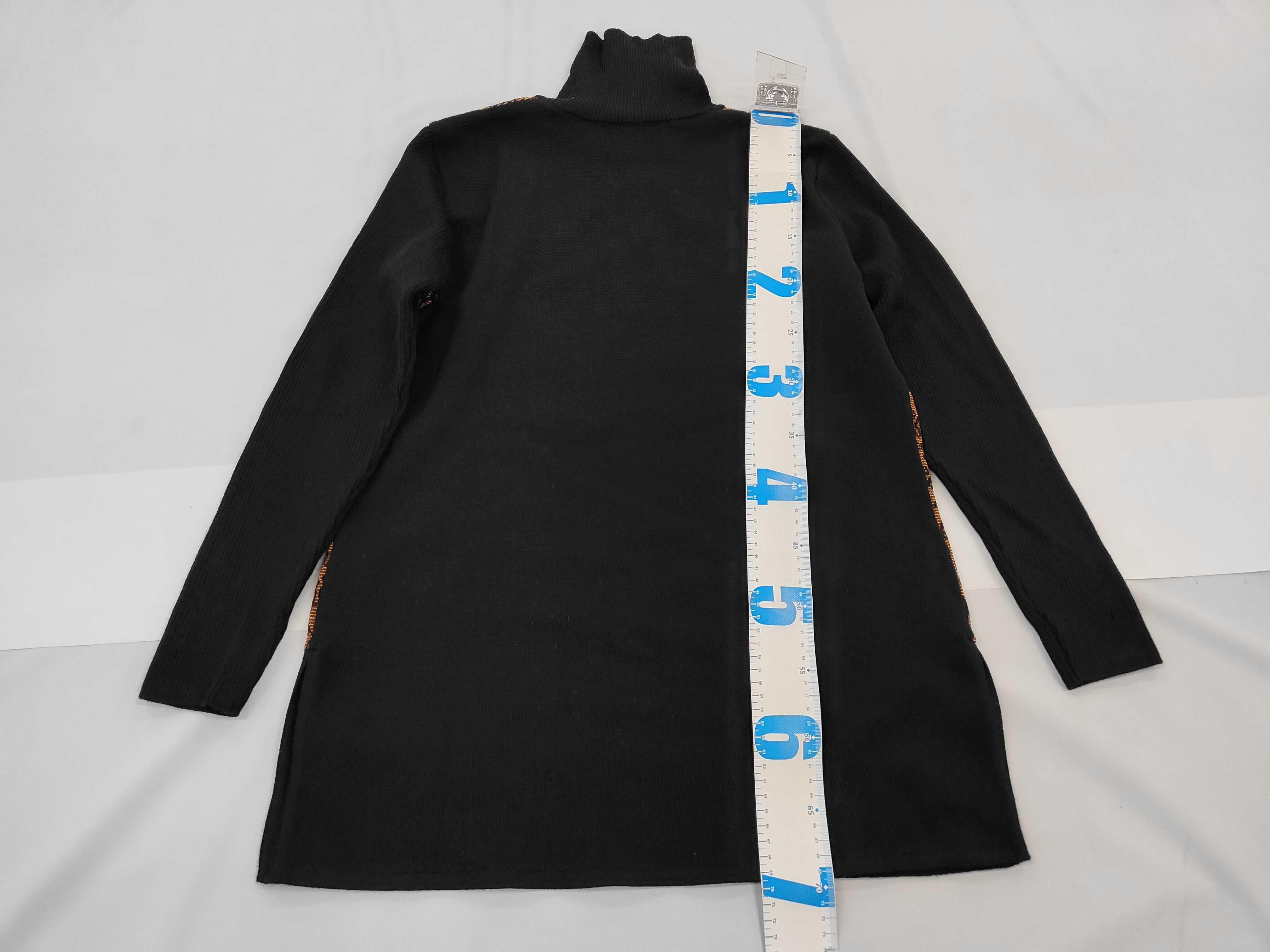 Yves Saint Laurent Vintage Wool and Metallic Floral Jacquard Turtleneck Tunic Sweater