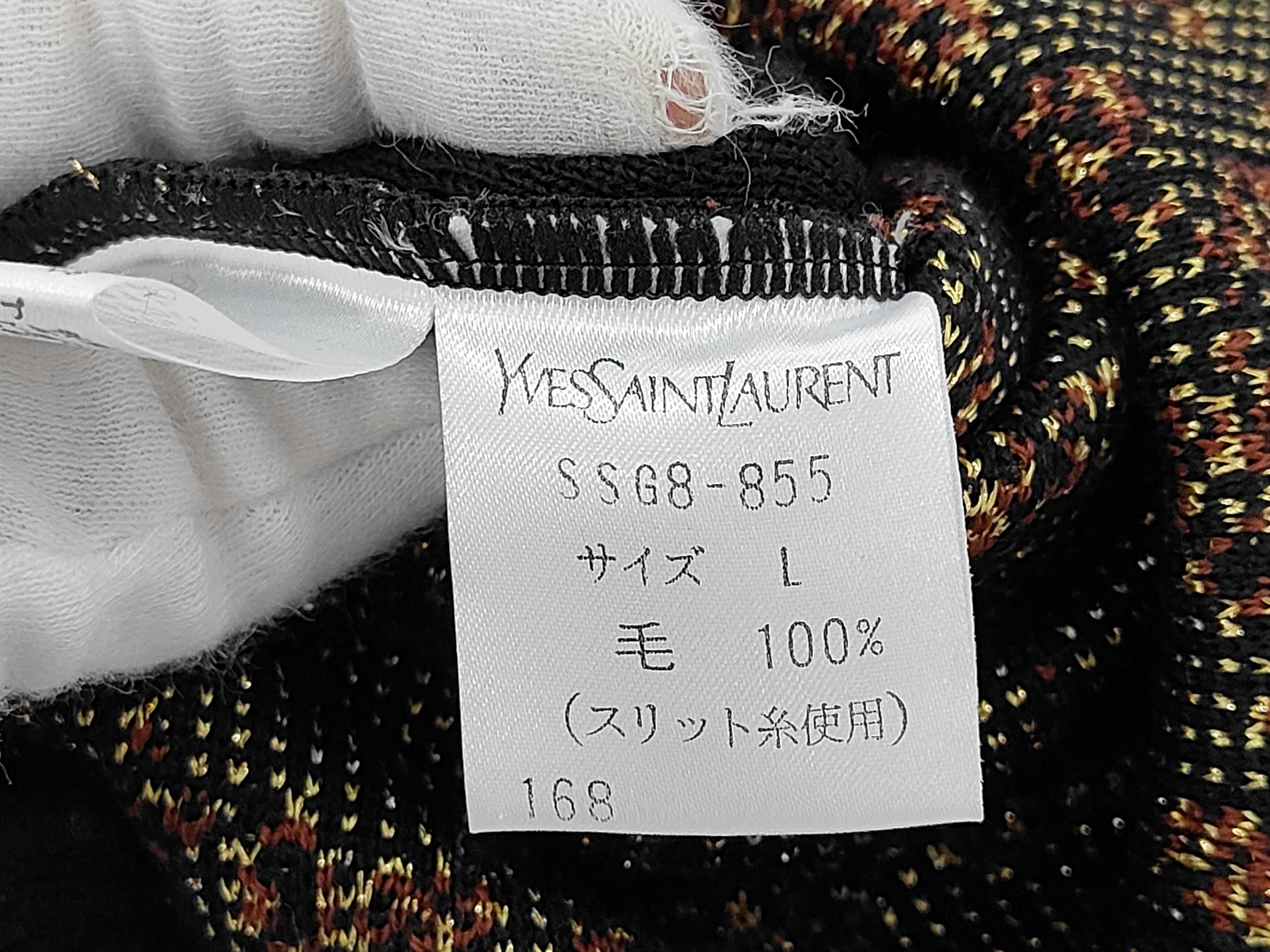 Yves Saint Laurent Vintage Wool and Metallic Floral Jacquard Turtleneck Tunic Sweater