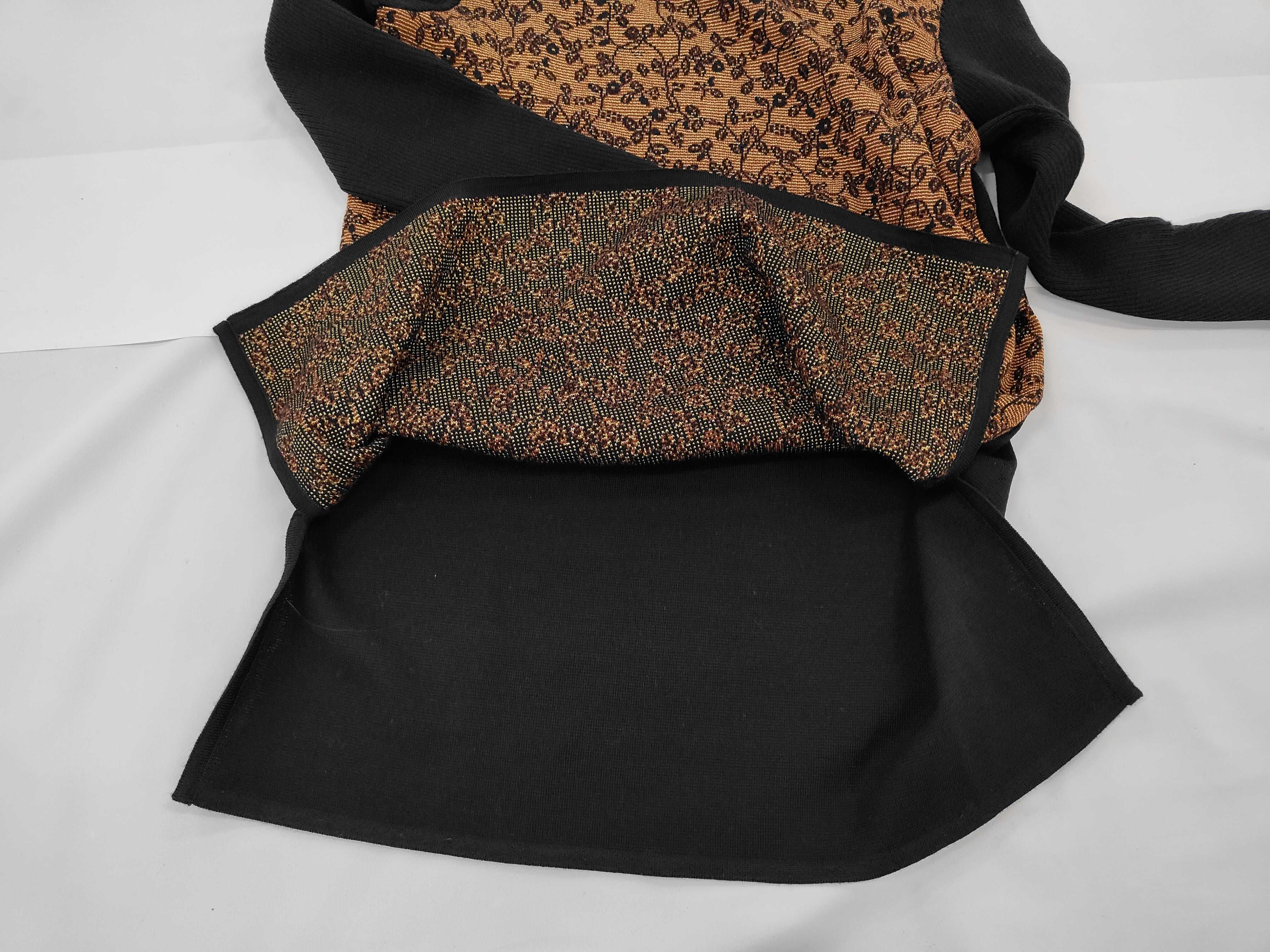 Yves Saint Laurent Vintage Wool and Metallic Floral Jacquard Turtleneck Tunic Sweater