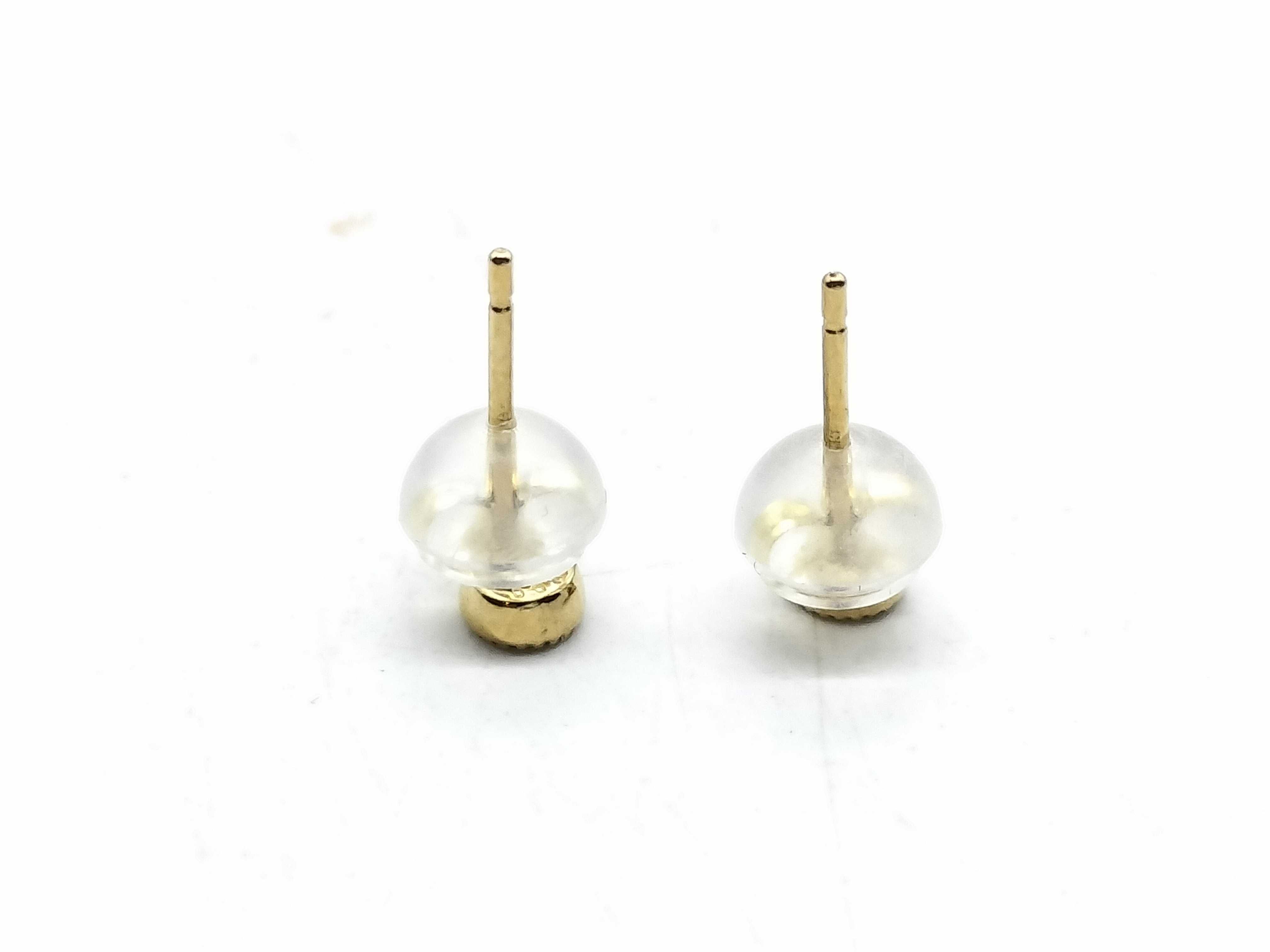 A Pair of Diamond and 18K Yellow Gold Stud Earrings