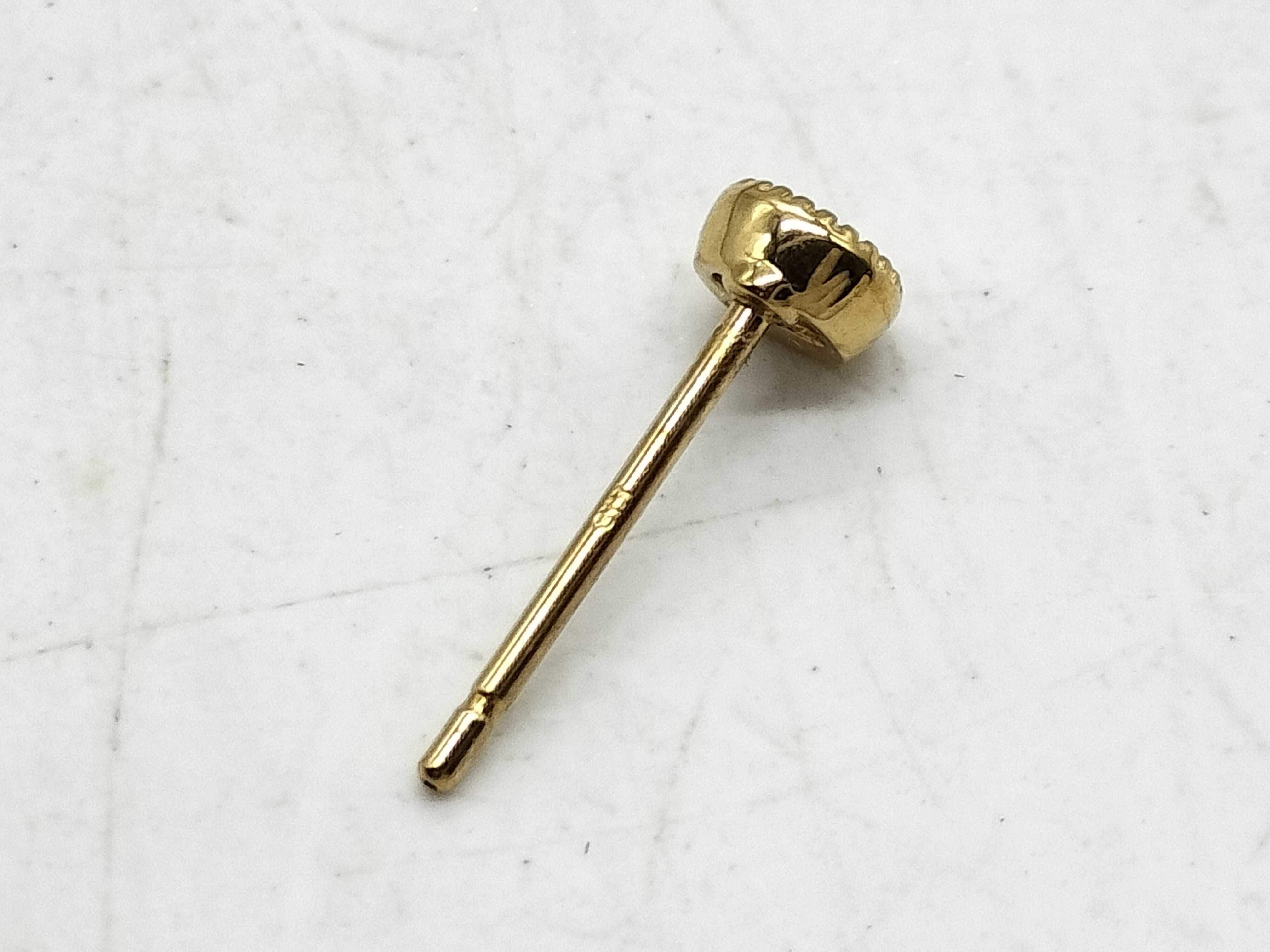 A Pair of Diamond and 18K Yellow Gold Stud Earrings