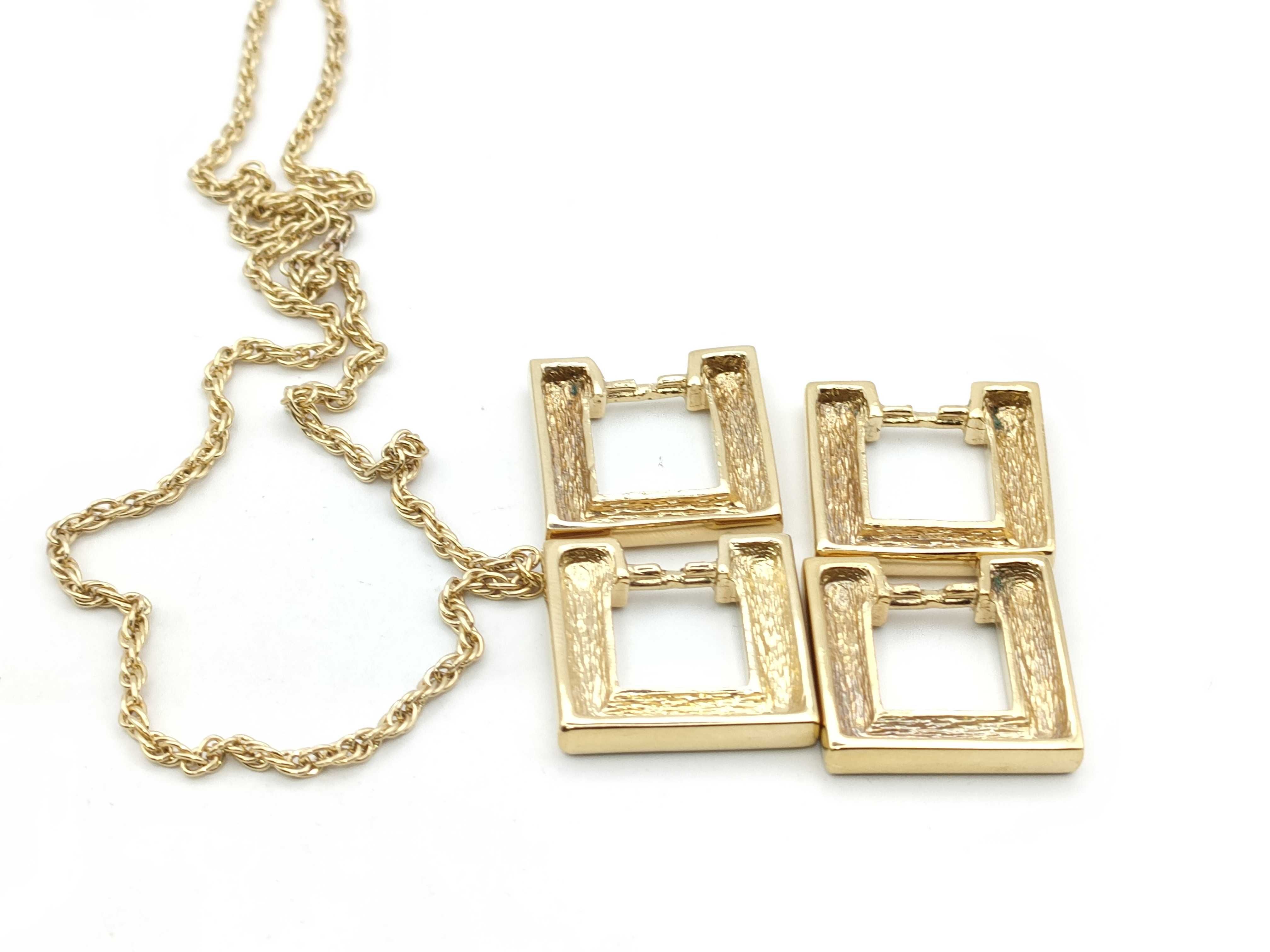 1970s-80s Christian Dior Vintage Gold-Tone and Enamel Necklace with Pendants