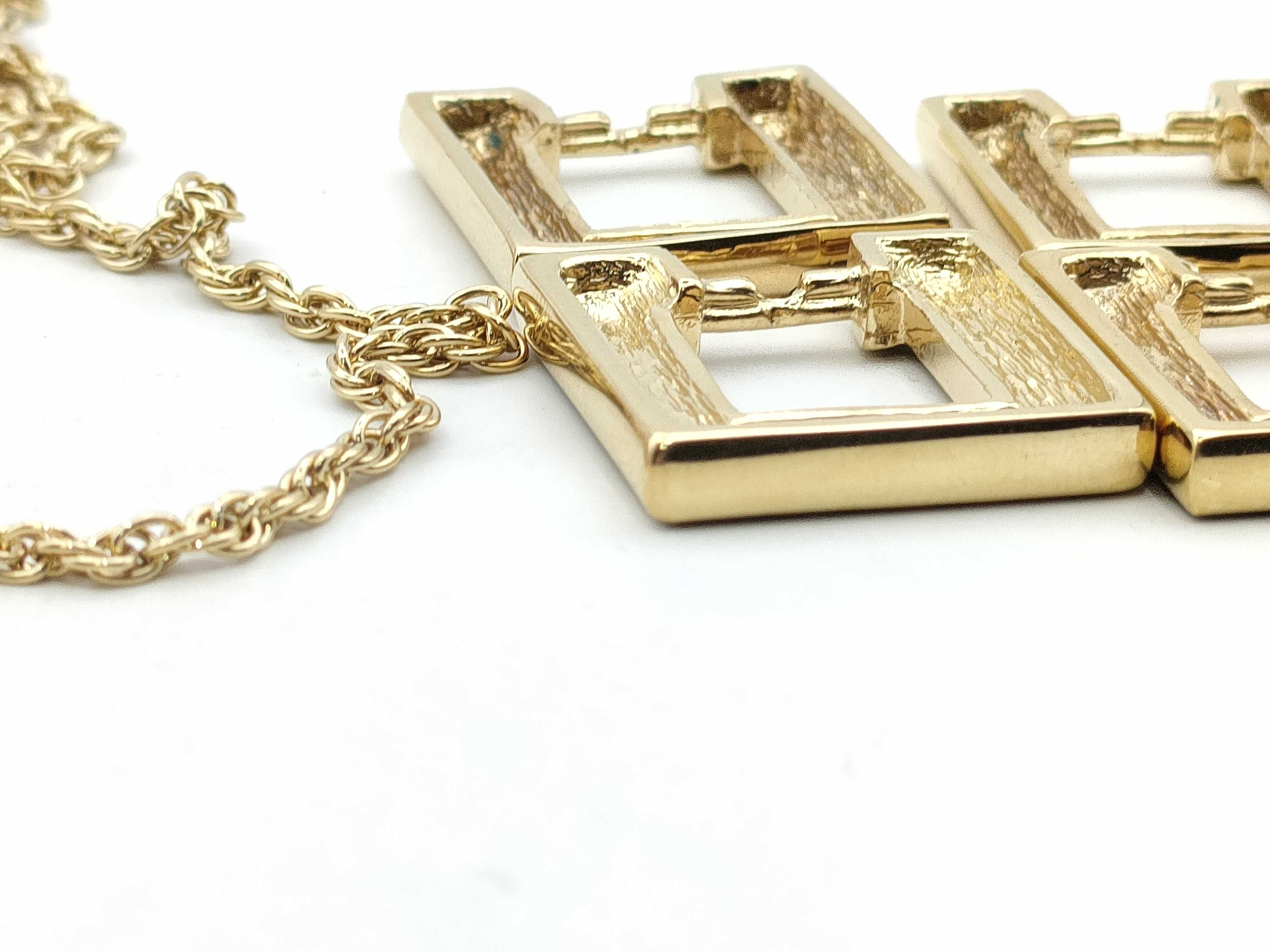 1970s-80s Christian Dior Vintage Gold-Tone and Enamel Necklace with Pendants