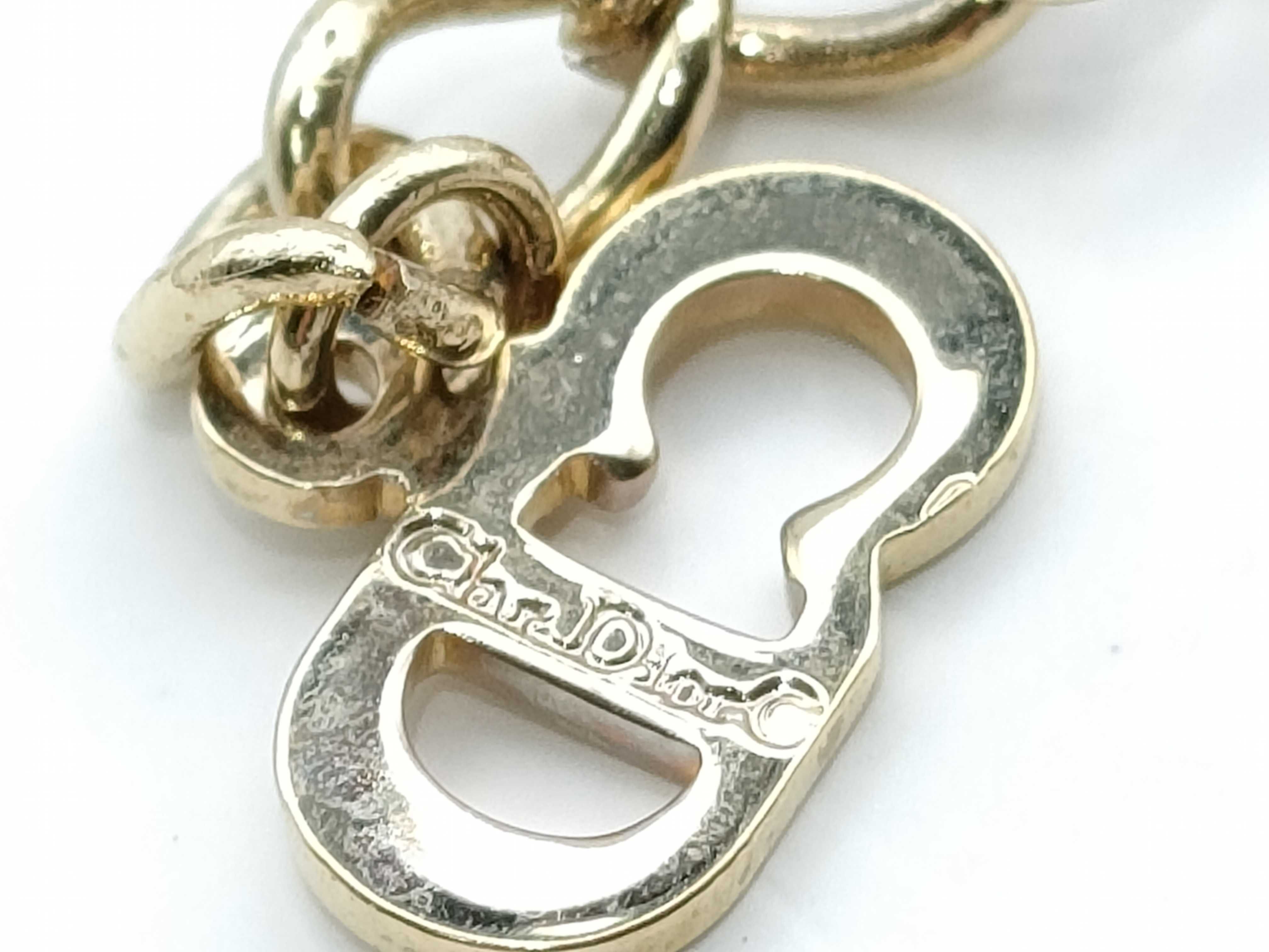 1970s-80s Christian Dior Vintage Gold-Tone and Enamel Necklace with Pendants