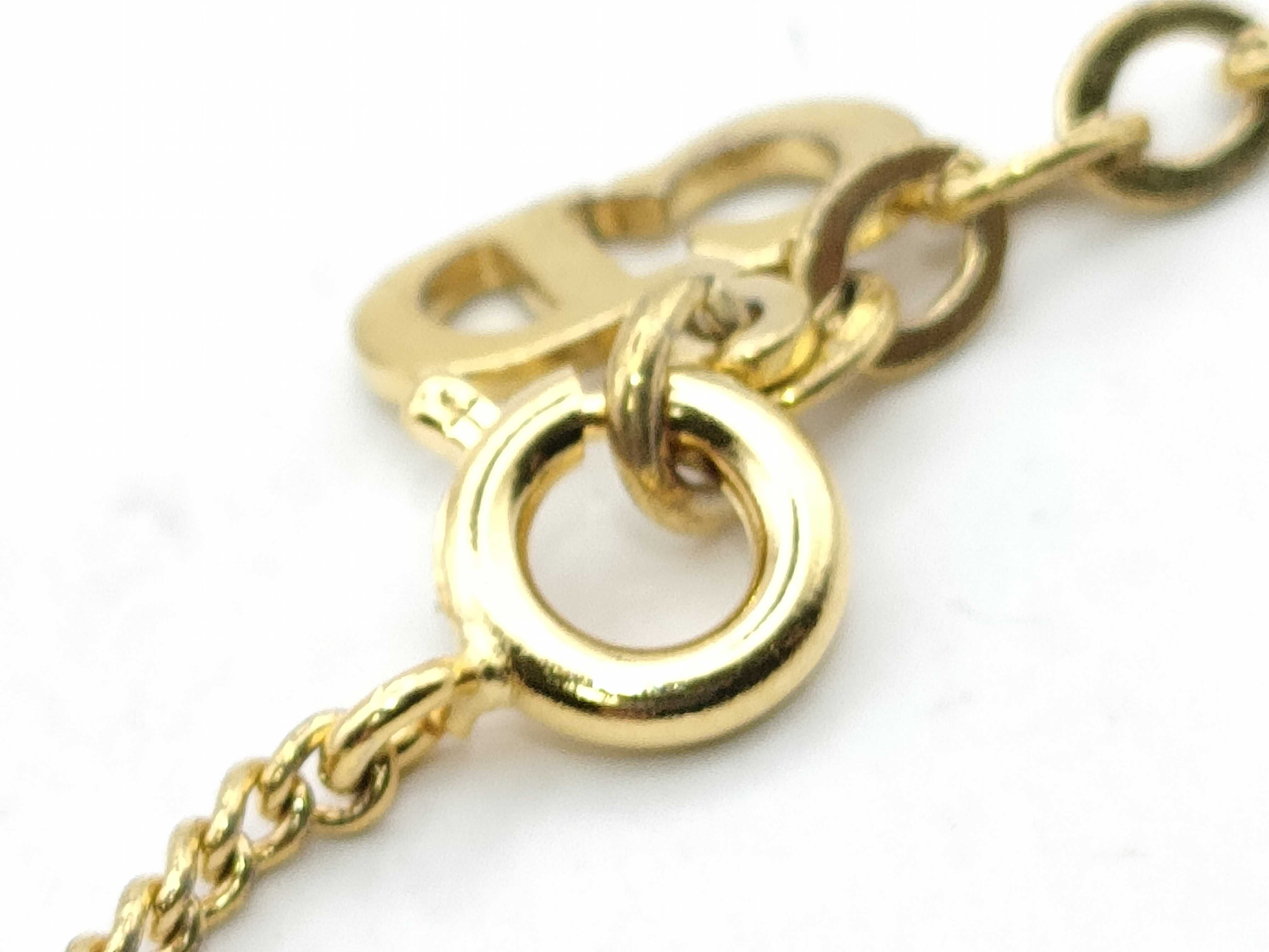 Christian Dior Gold-Tone Round Logo Medallion Pendant Necklace
