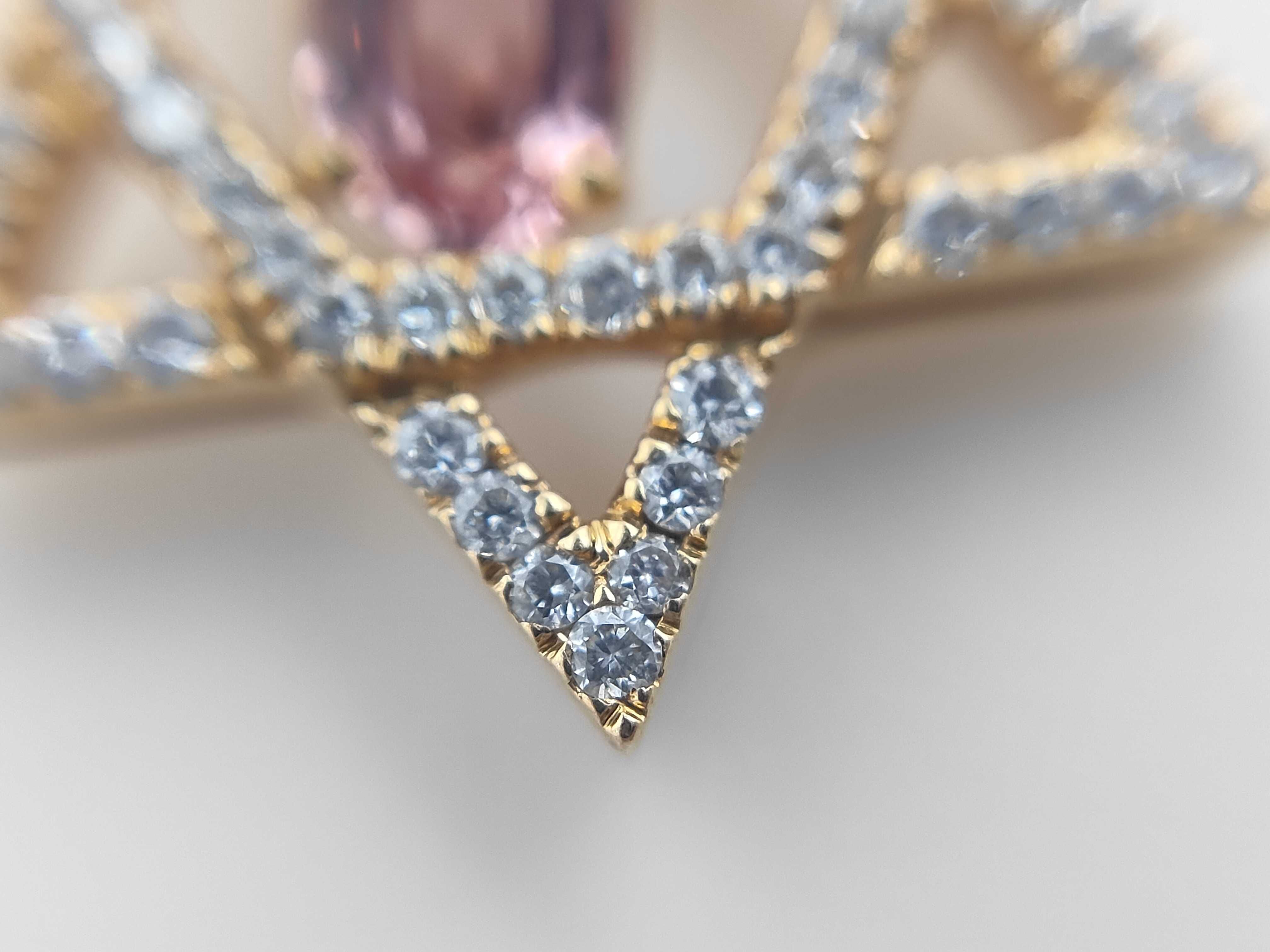 18K Pink Gold, Pink Sapphire, and Diamond Star of David Pendant