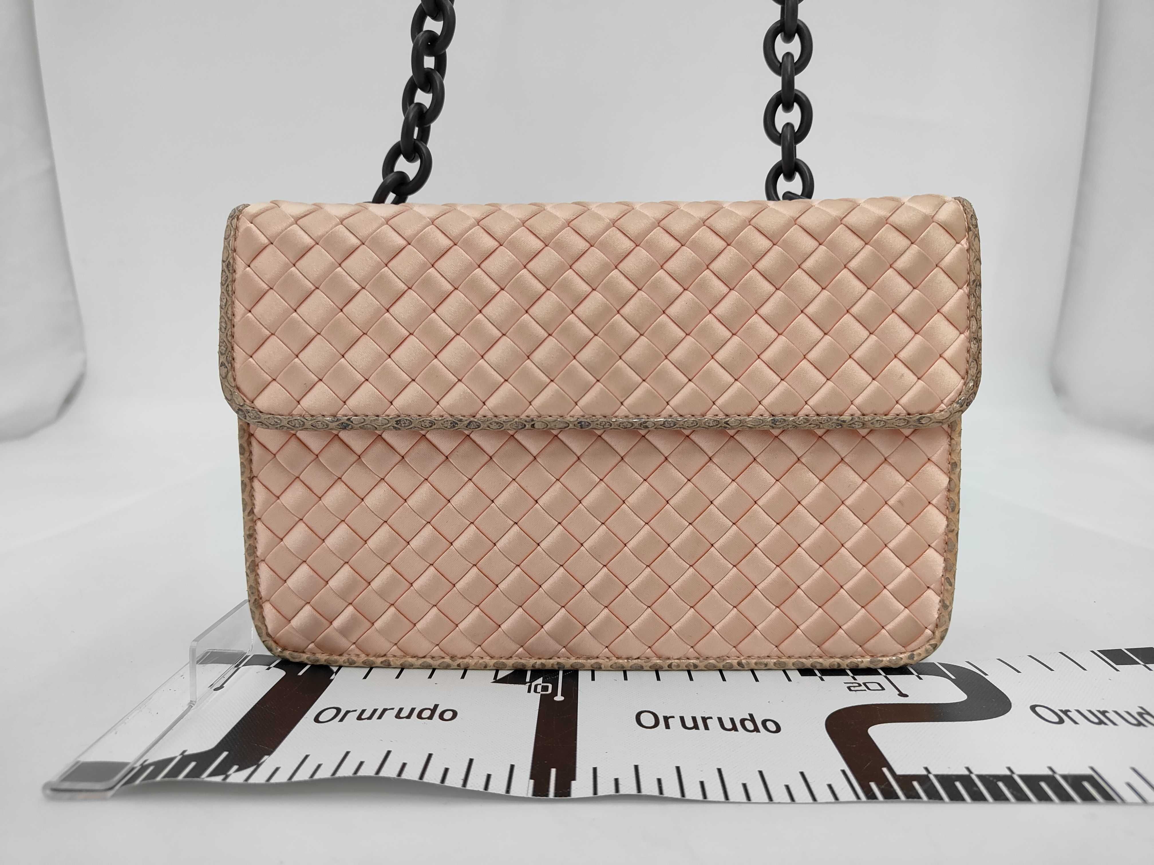 Bottega Veneta Intrecciato Satin and Python Olimpia Shoulder Bag