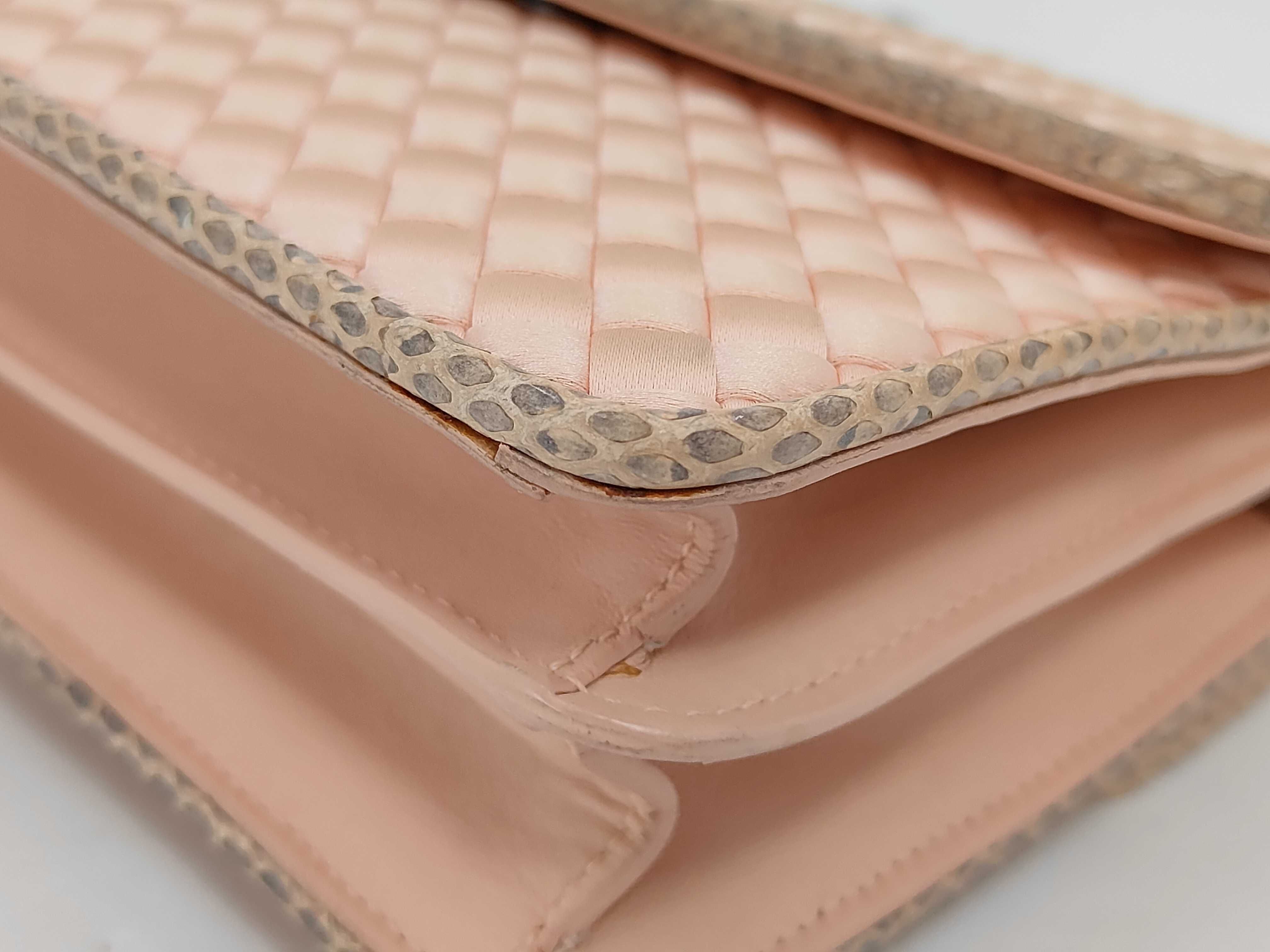 Bottega Veneta Intrecciato Satin and Python Olimpia Shoulder Bag