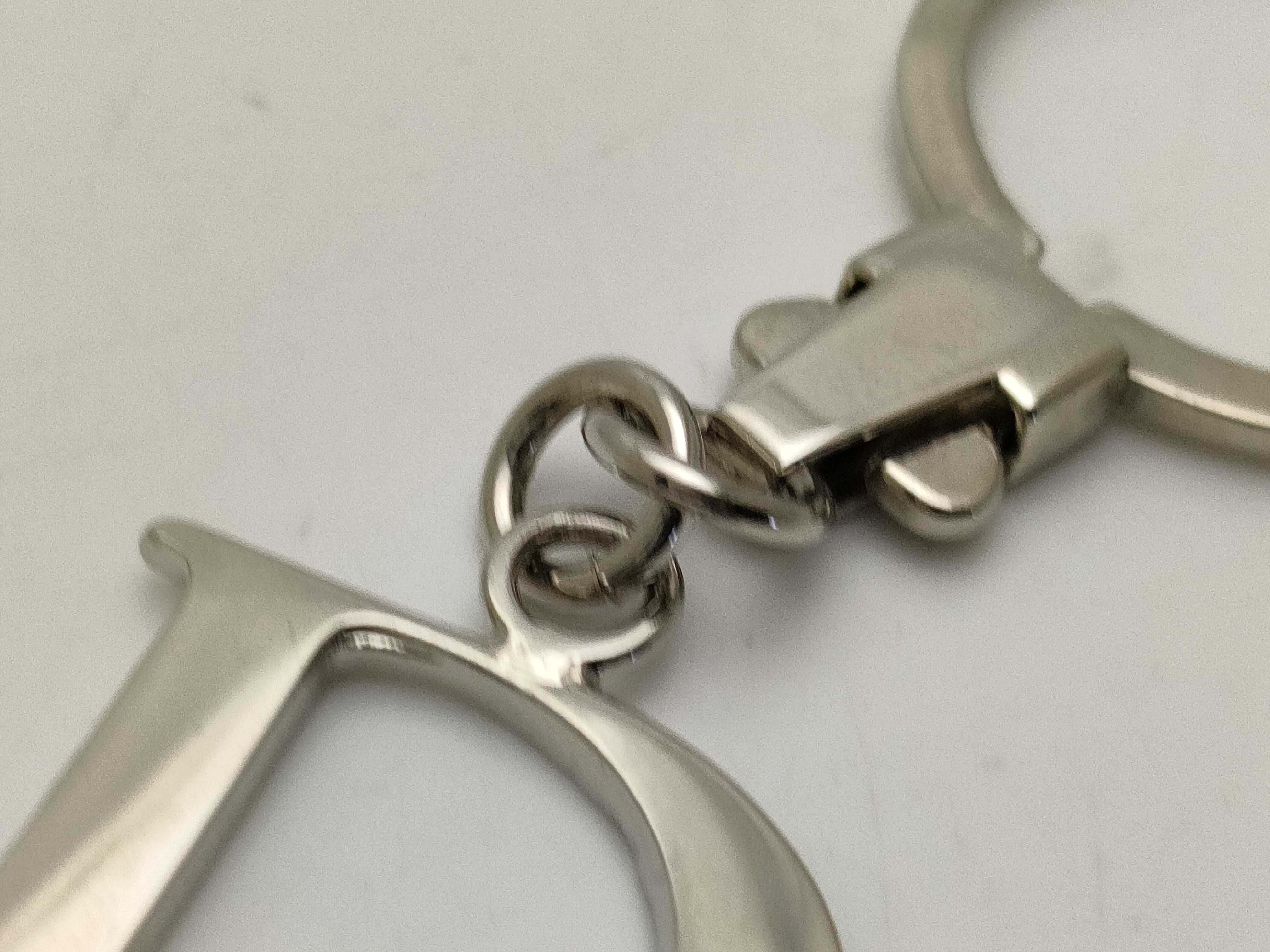 Christian Dior Silver-Tone Logo Keychain with Presentation Box