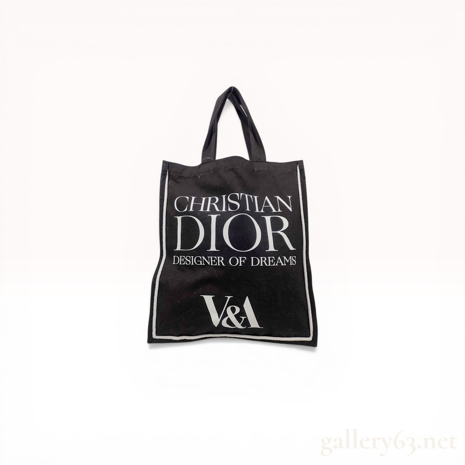 Christian Dior V&A Designer of Dreams Exhibition Black Canvas Tote Bag