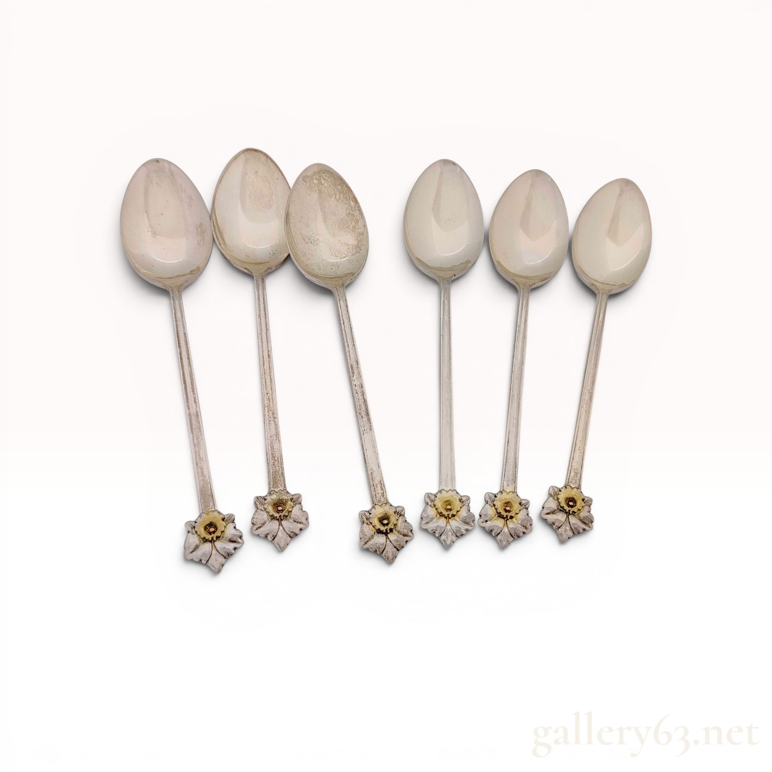A Set of Six Japanese Export Silver Demitasse Spoons