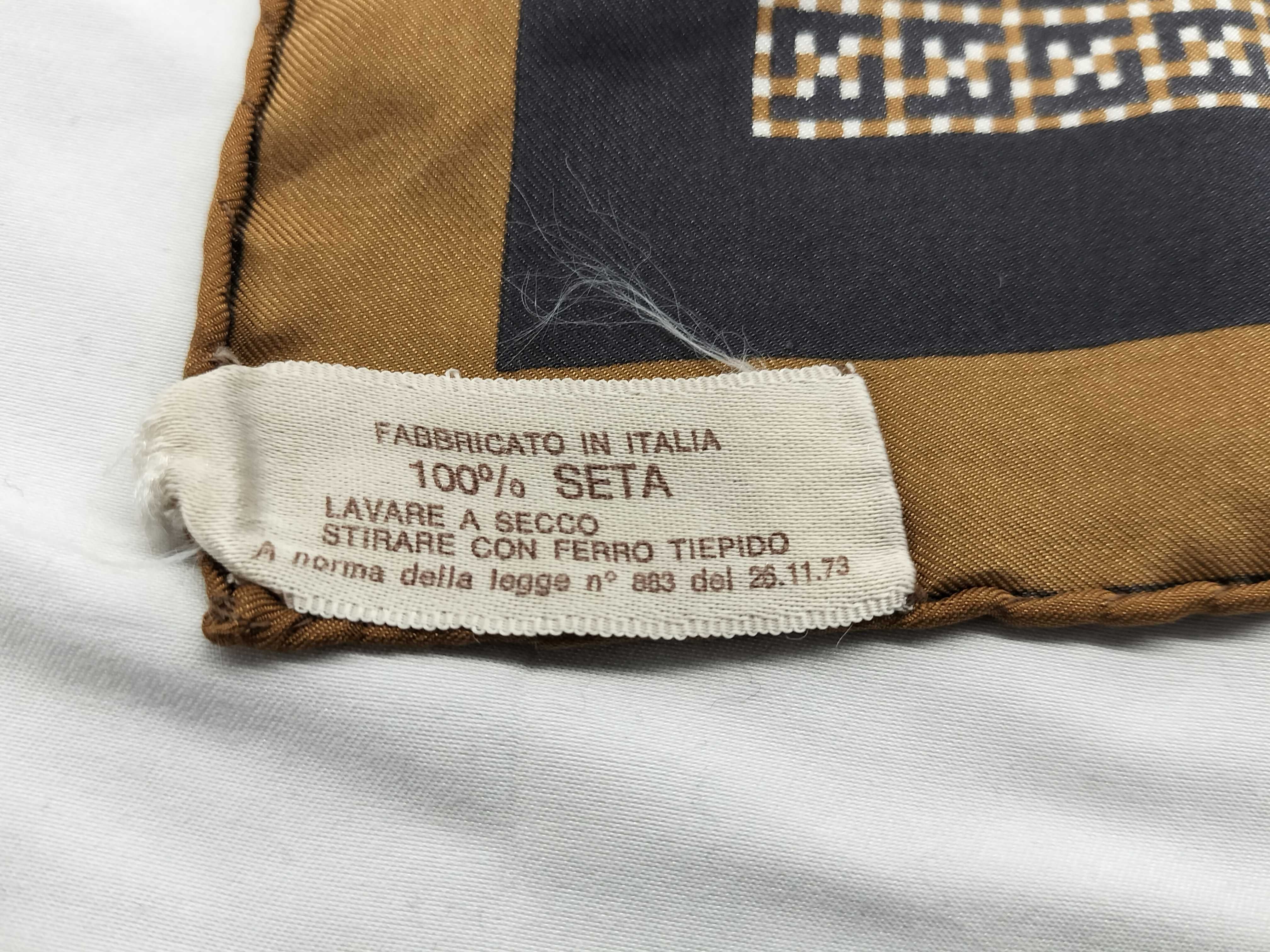 Vintage 1970s-80s Fendi Geometric Pattern Silk Twill Scarf