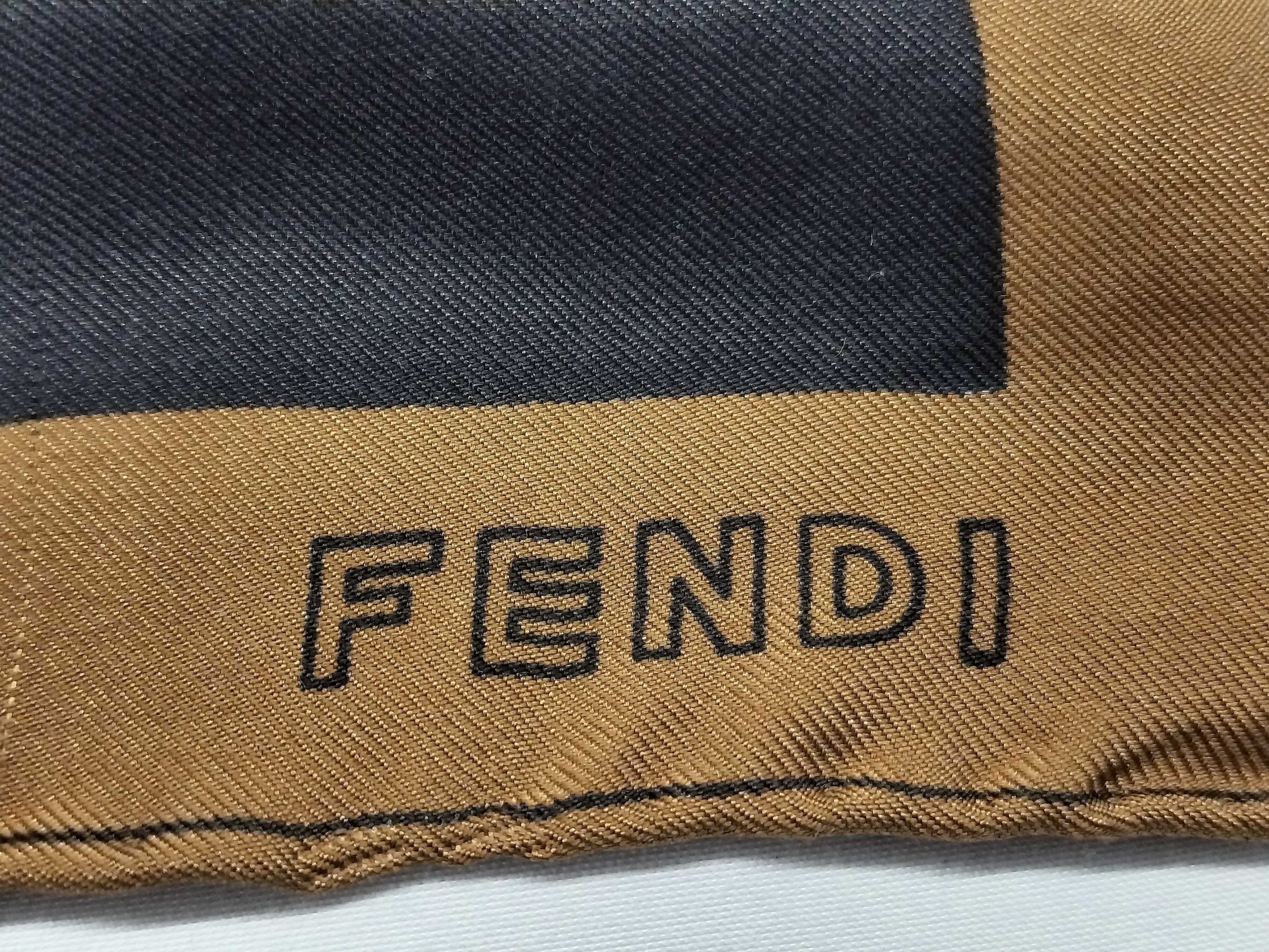 Vintage 1970s-80s Fendi Geometric Pattern Silk Twill Scarf