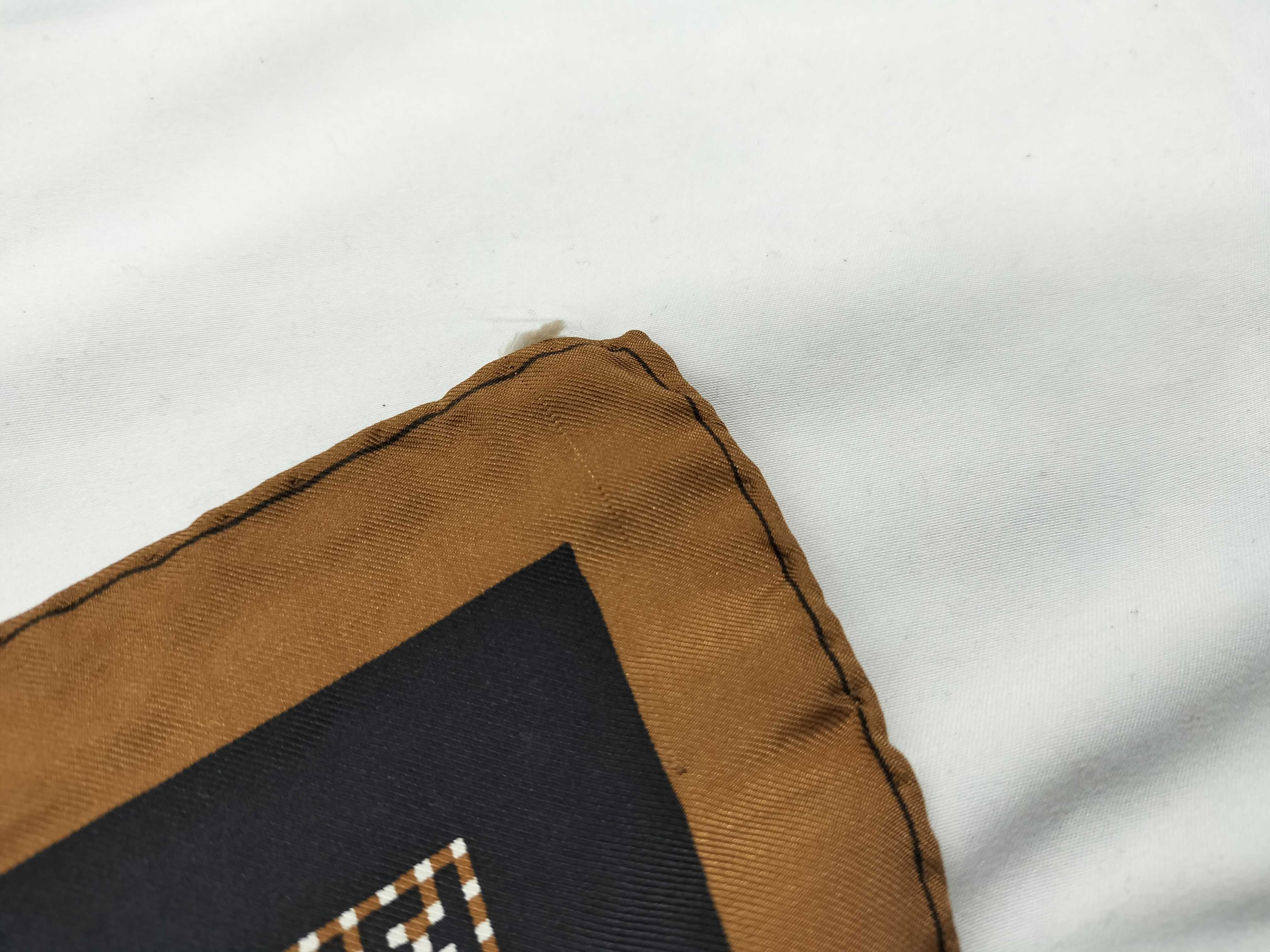 Vintage 1970s-80s Fendi Geometric Pattern Silk Twill Scarf