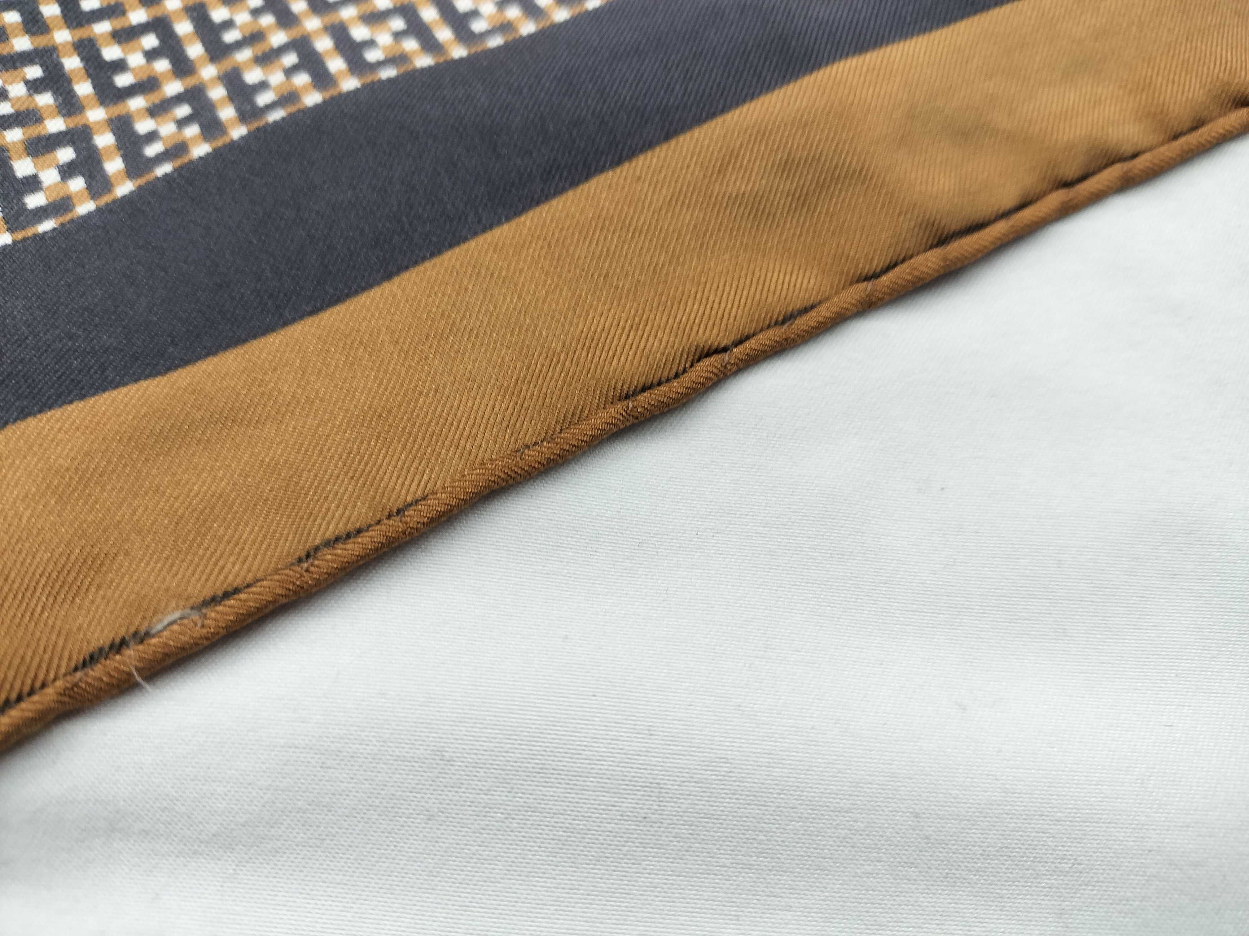 Vintage 1970s-80s Fendi Geometric Pattern Silk Twill Scarf